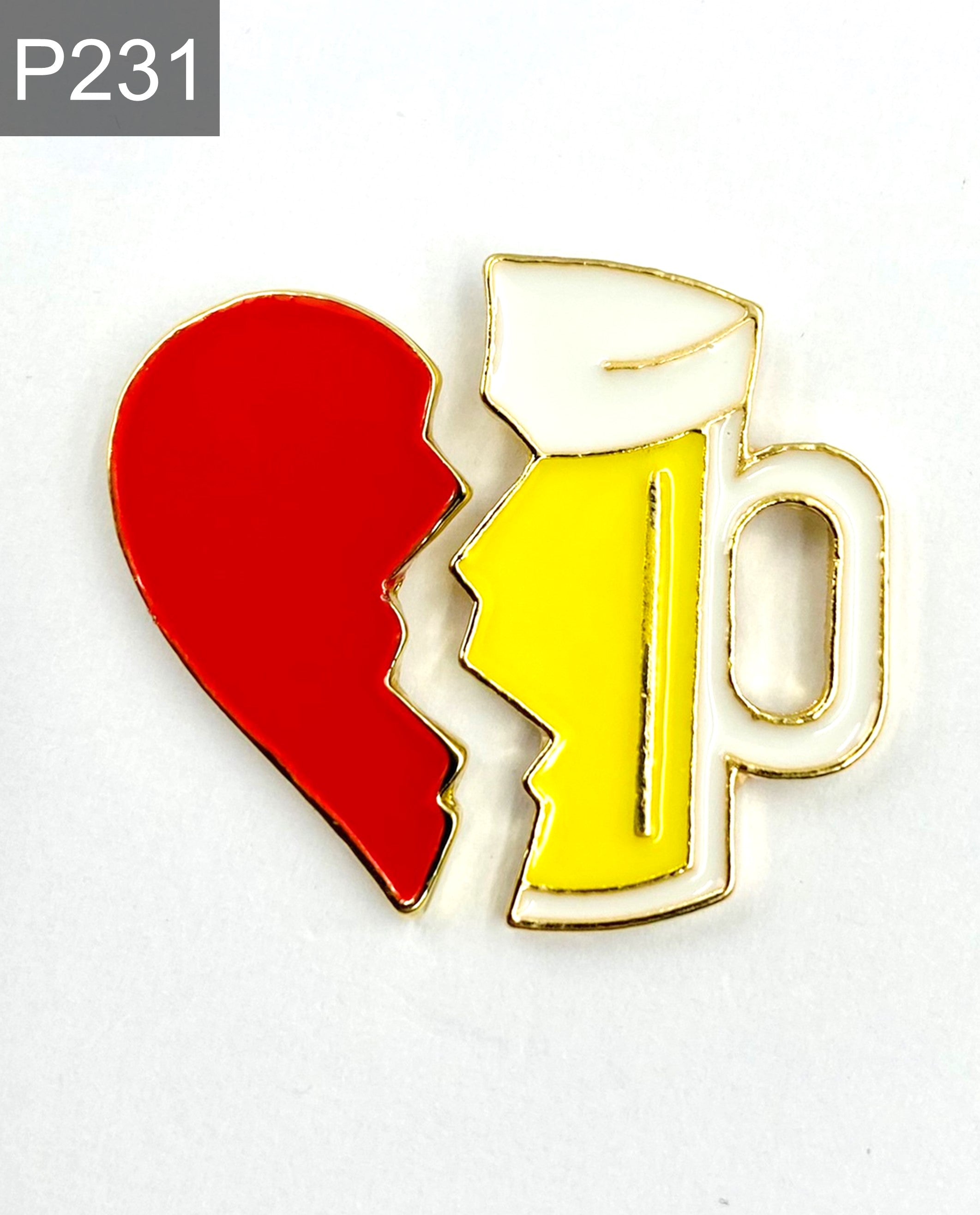 Heart with beer Enamel Pin