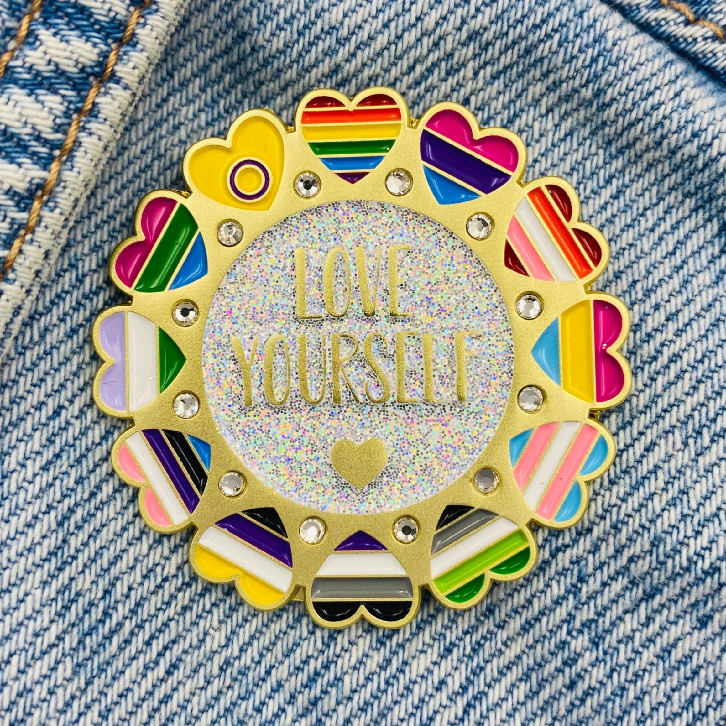 Saying Love Yourself Emaille Pin