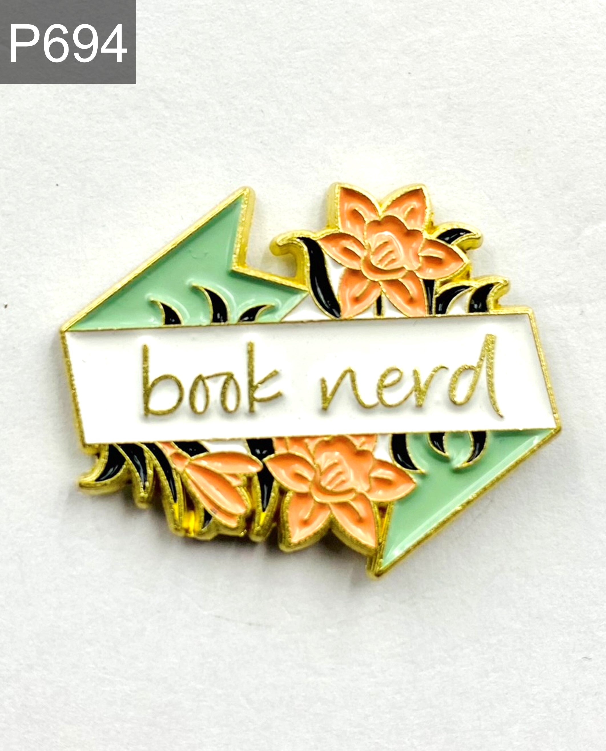 Saying "Book Nerd" Enamel Pin