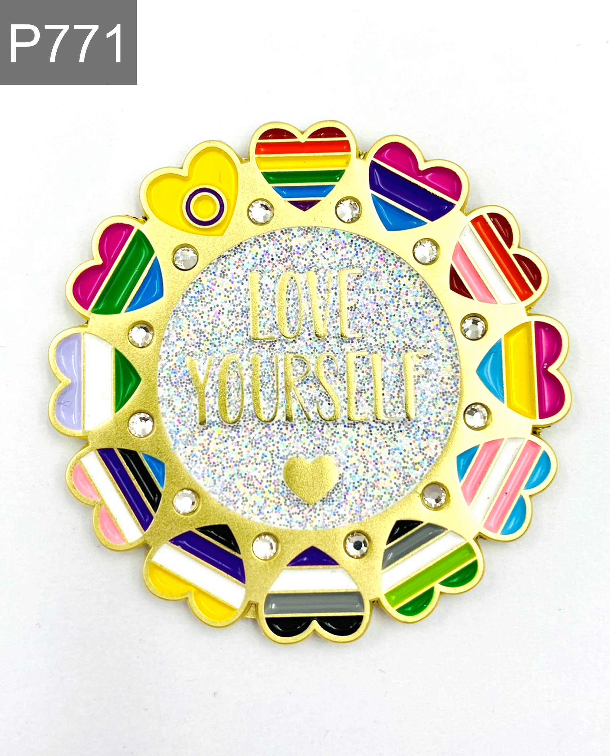 Saying Love Yourself Emaille Pin