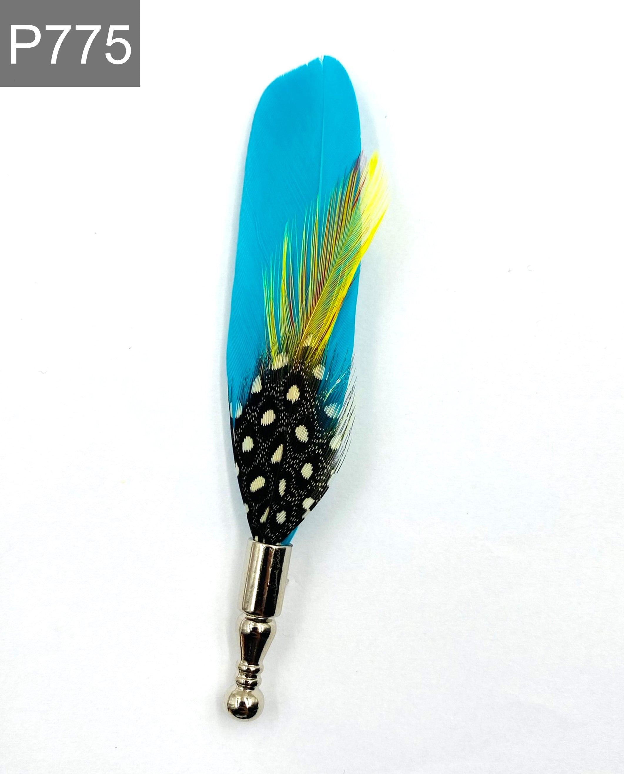 Turquoise Peacock Feather Pin