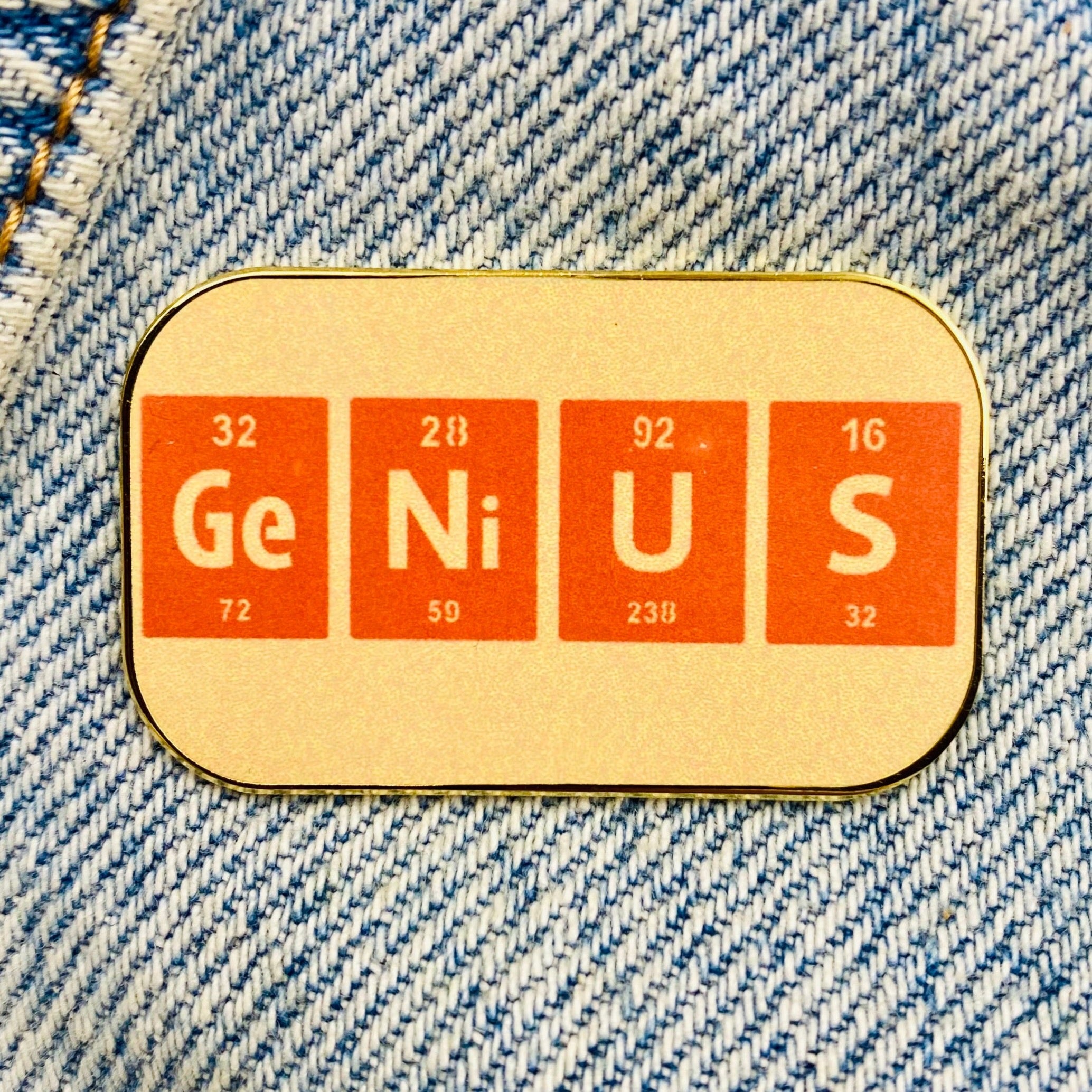 Saying genius periodic table Enamel Pin