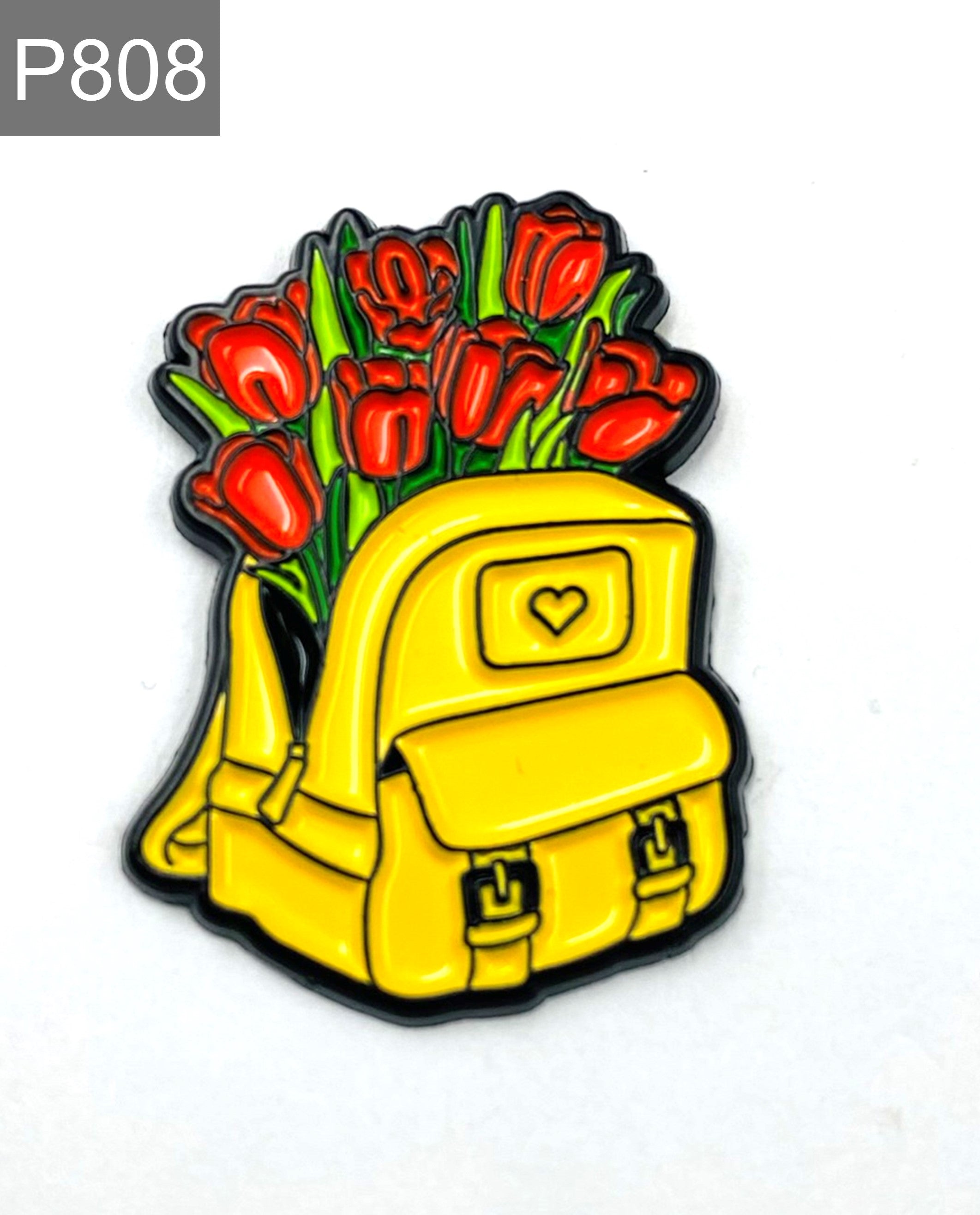 Backpack with flowers Enamel Pin