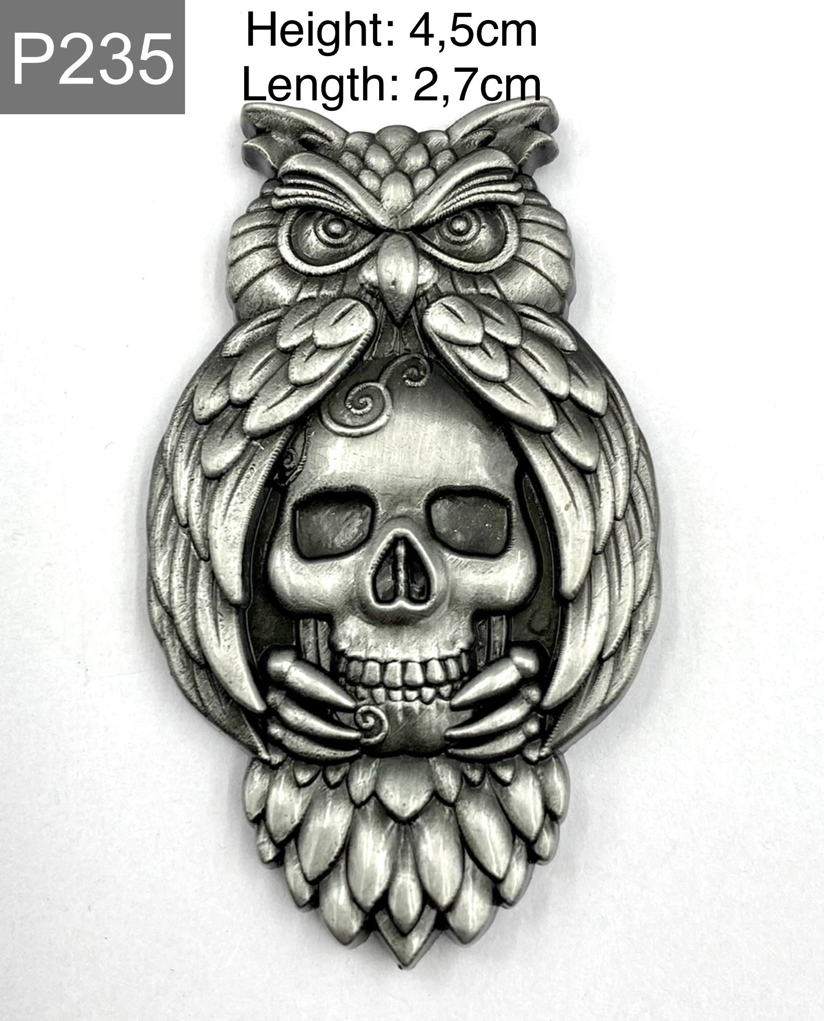 Totenkopf mit Eule Emaille Pin