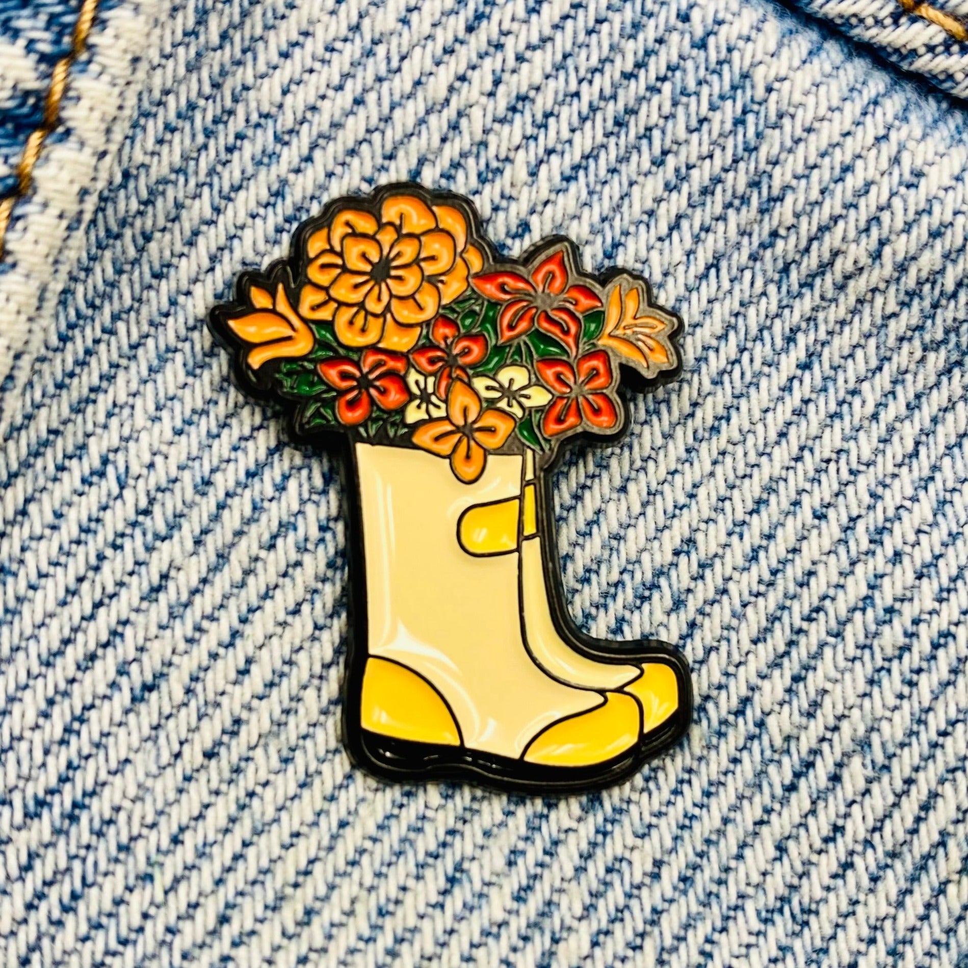 Boots with flowers Enamel Pin