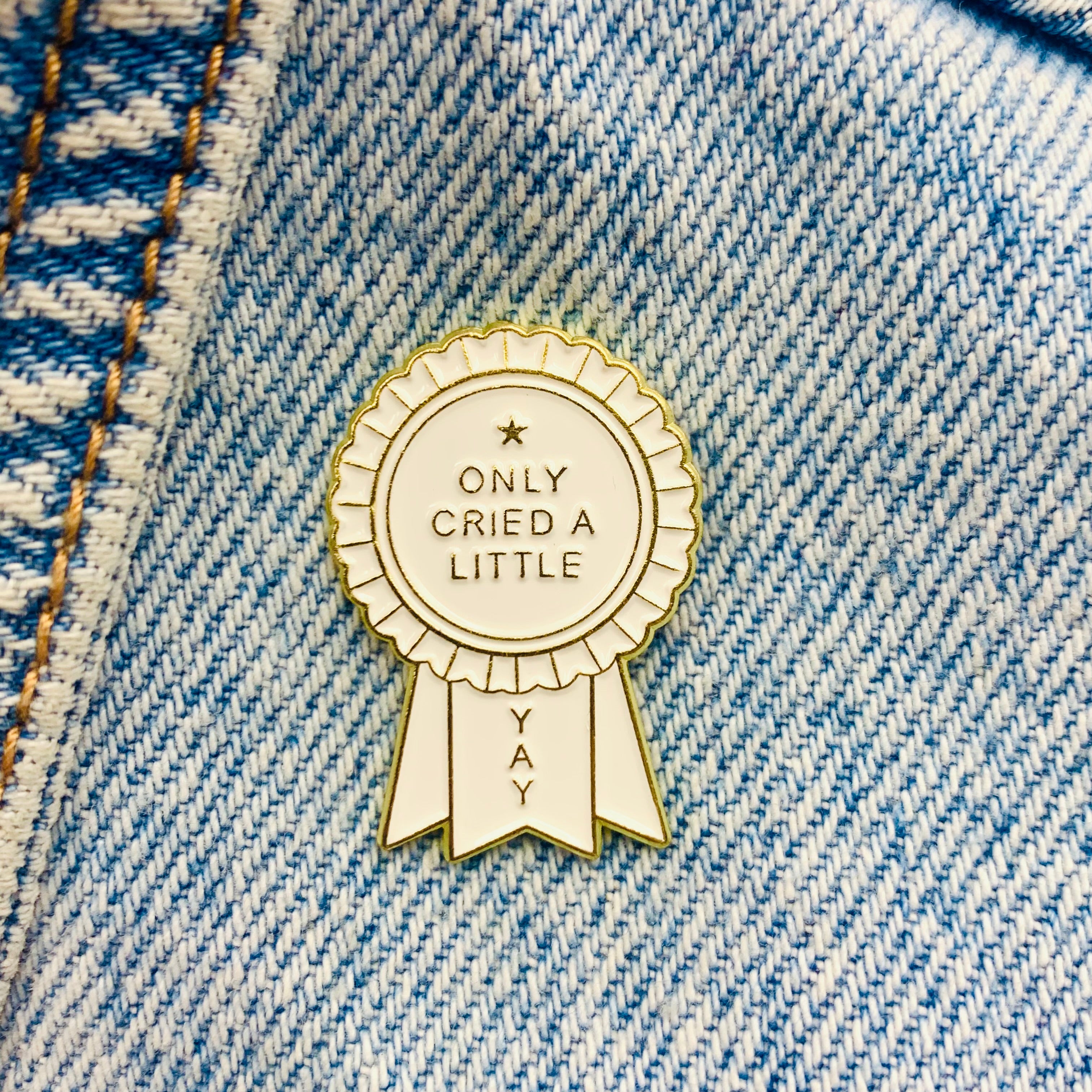 Spruch "only cried a little" Emaille Pin