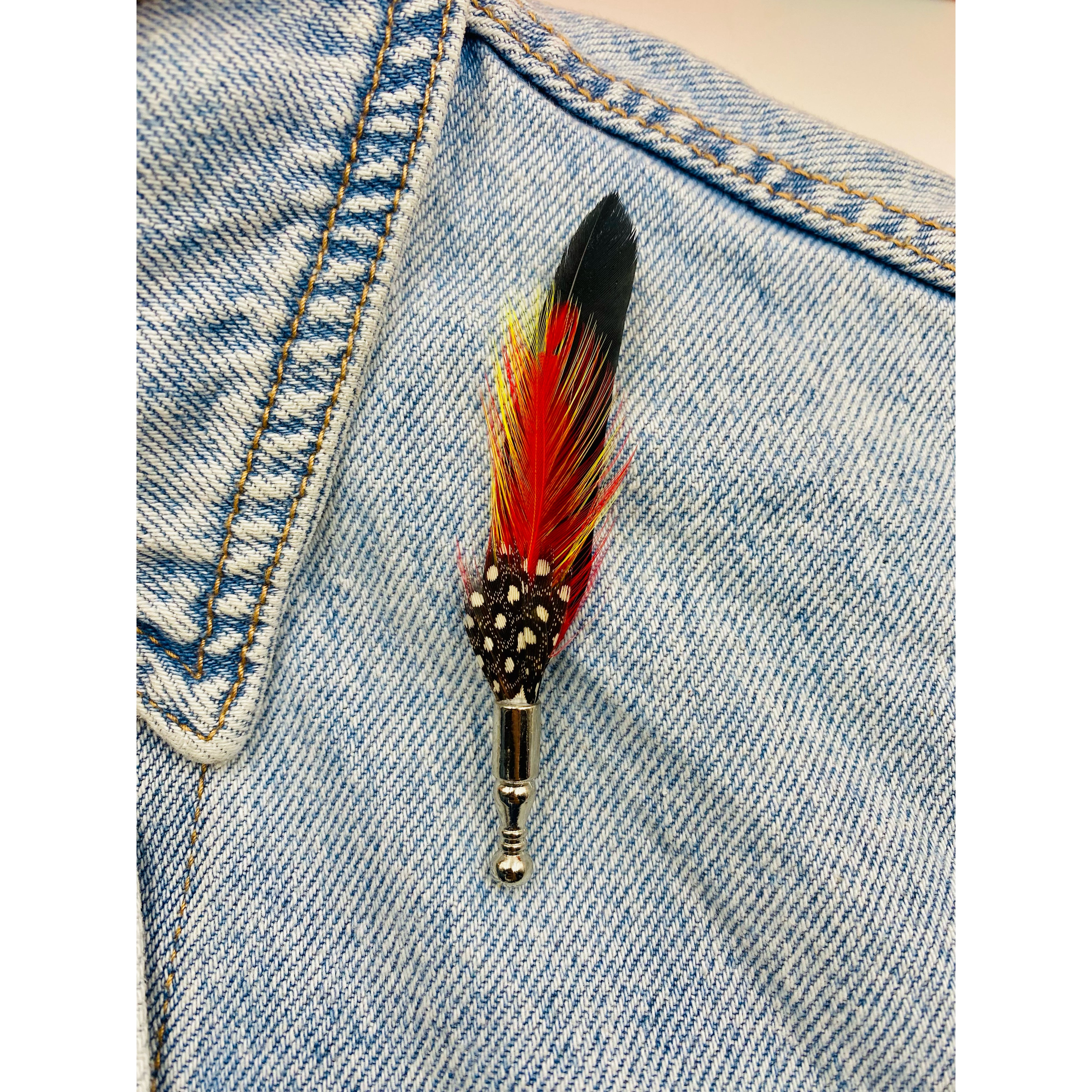 Black Peacock Feather Pin