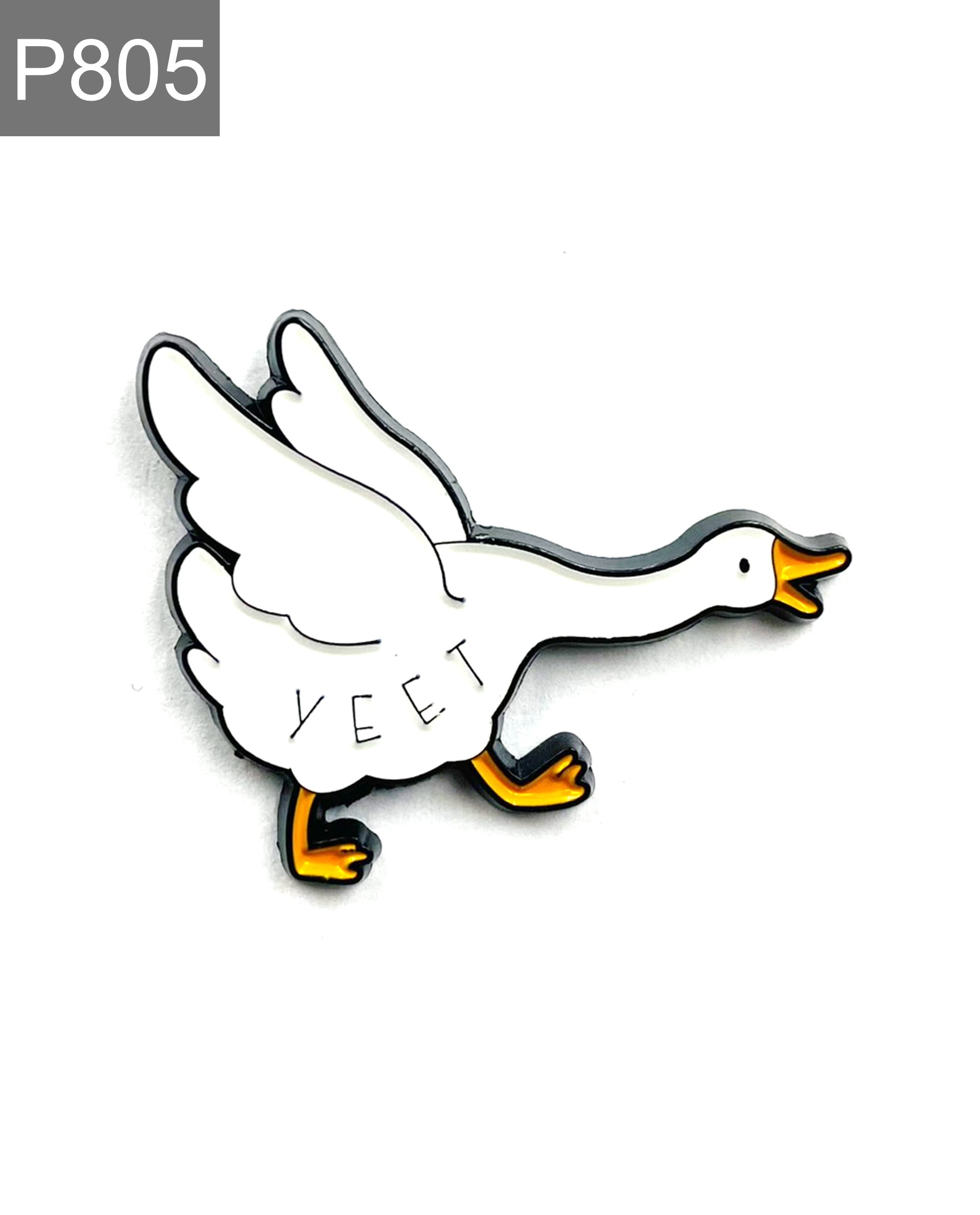 Funny goose "yeet" Enamel Pin