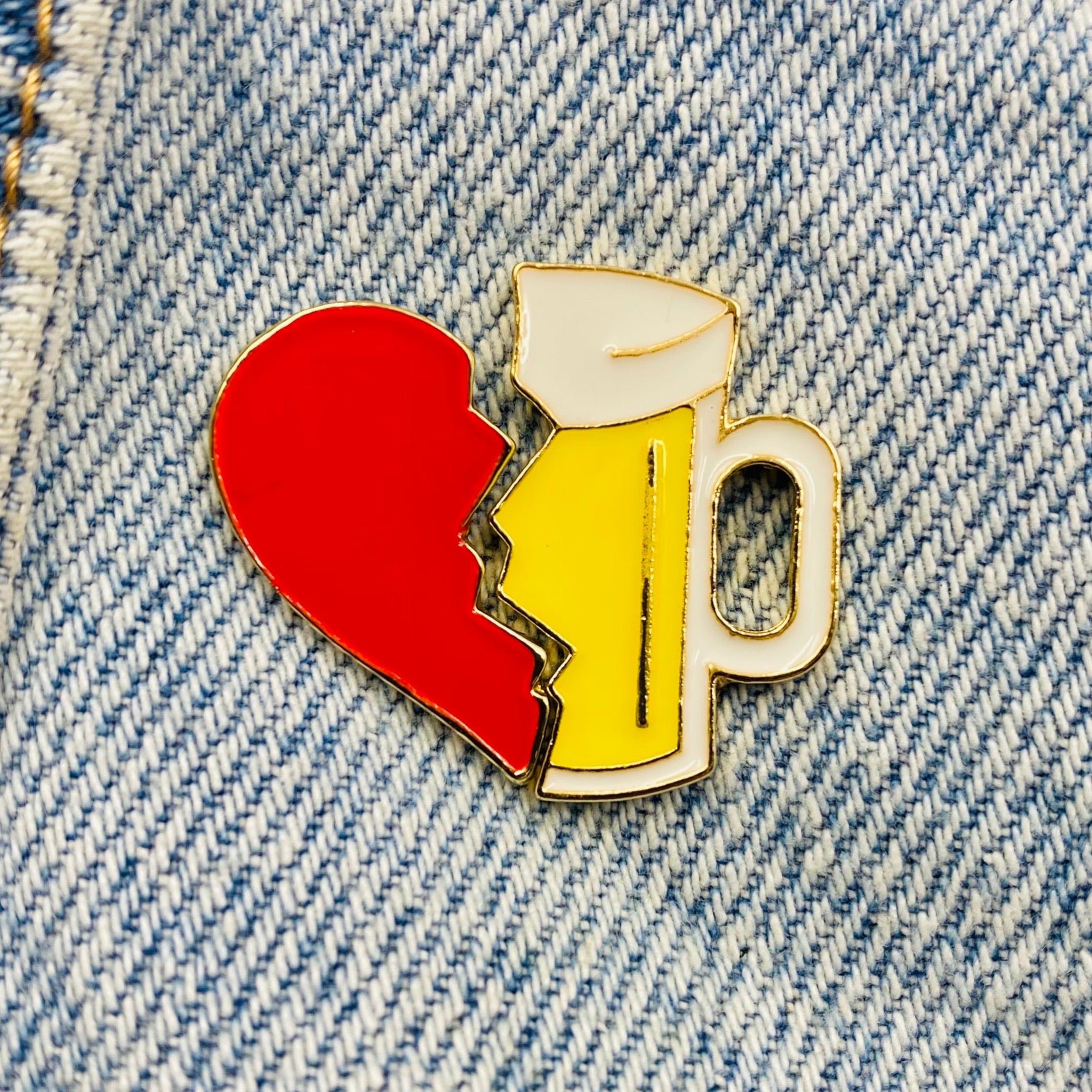 Heart with beer Enamel Pin