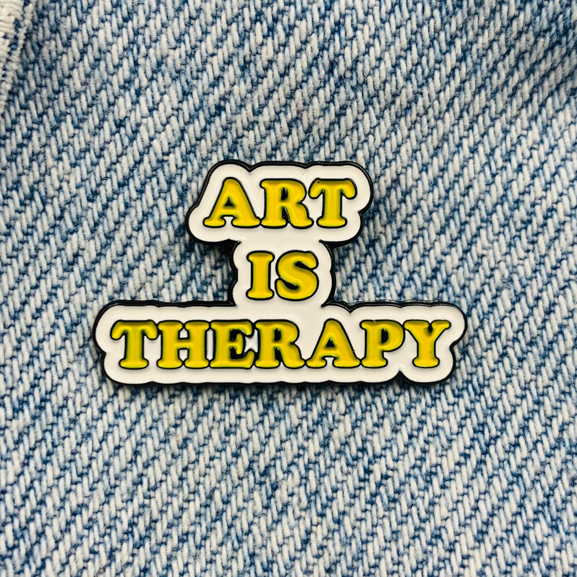 Saying "Art is therapy" Enamel Pin