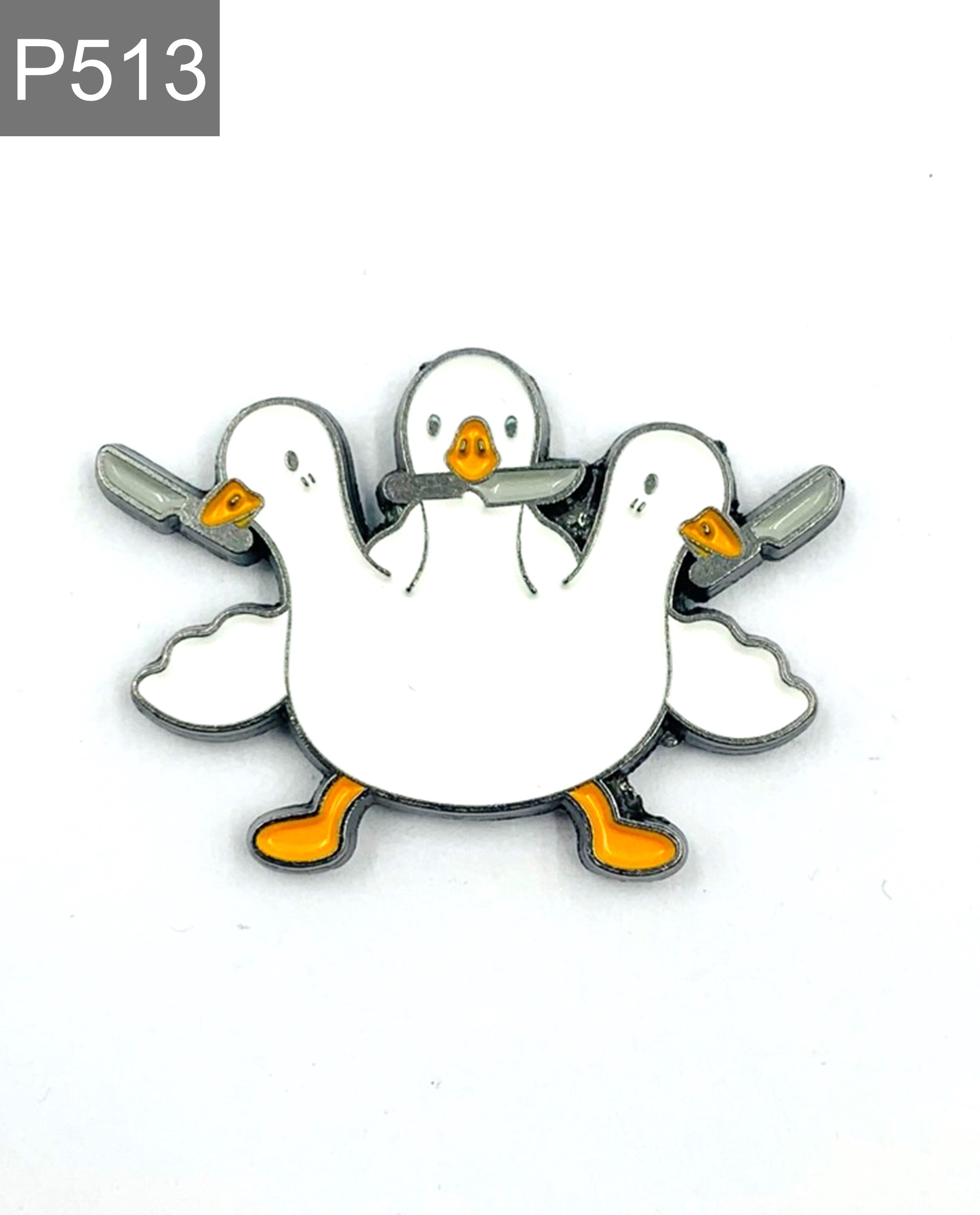 Three geese with knife Enamel Pin