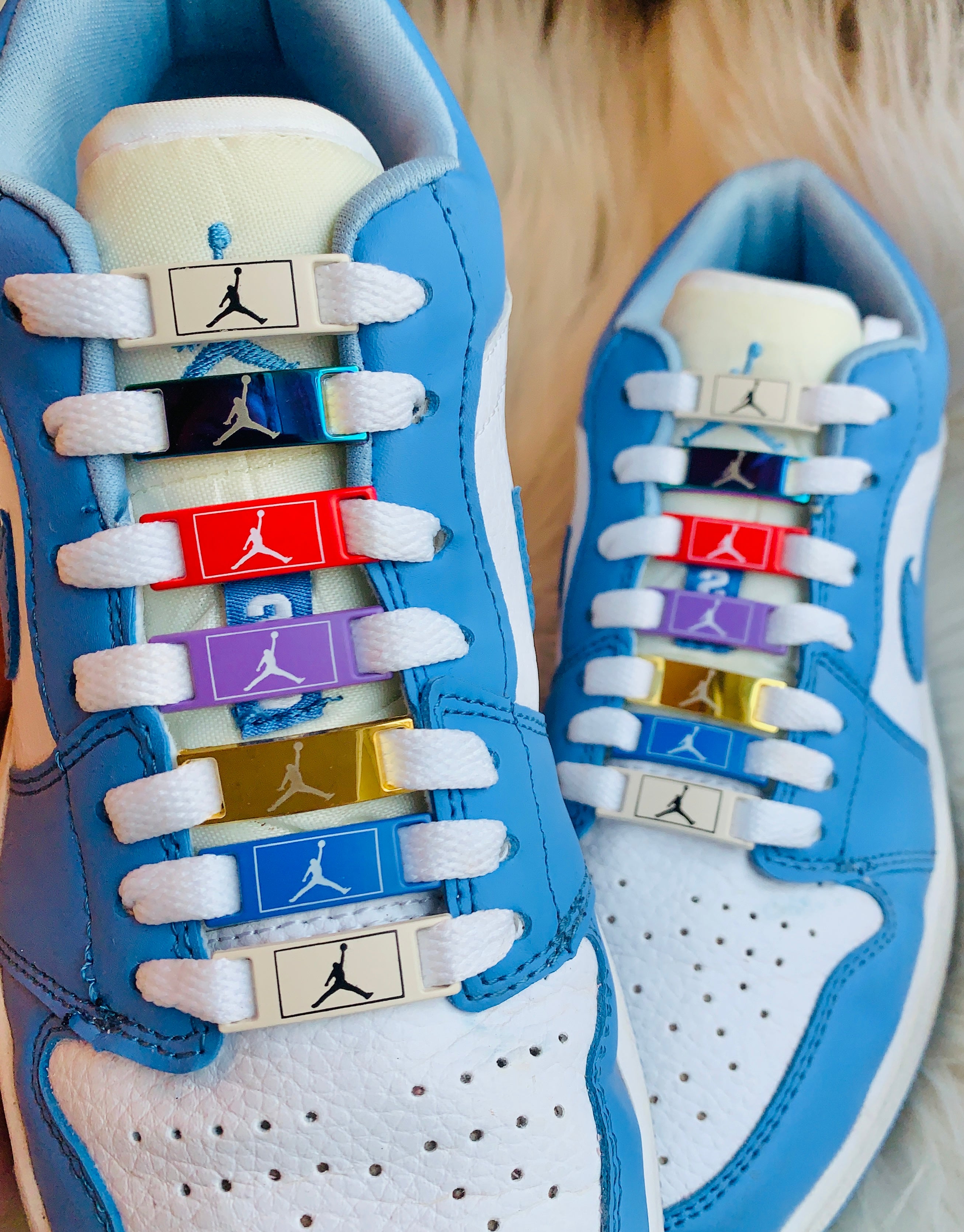 Blue Jordan Lace Locks