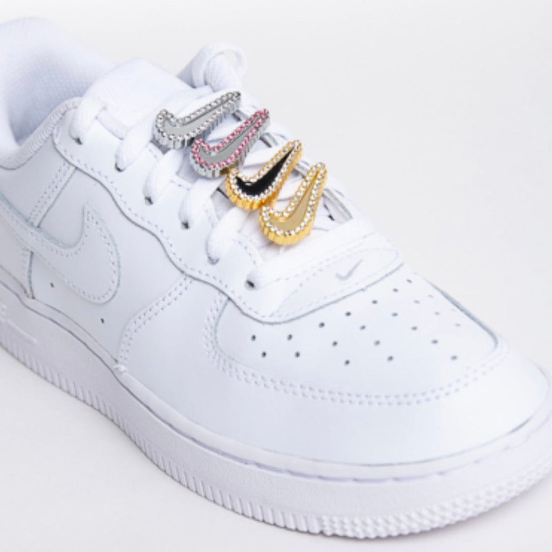 Silber/Rosa Nike Swoosh Lace Locks