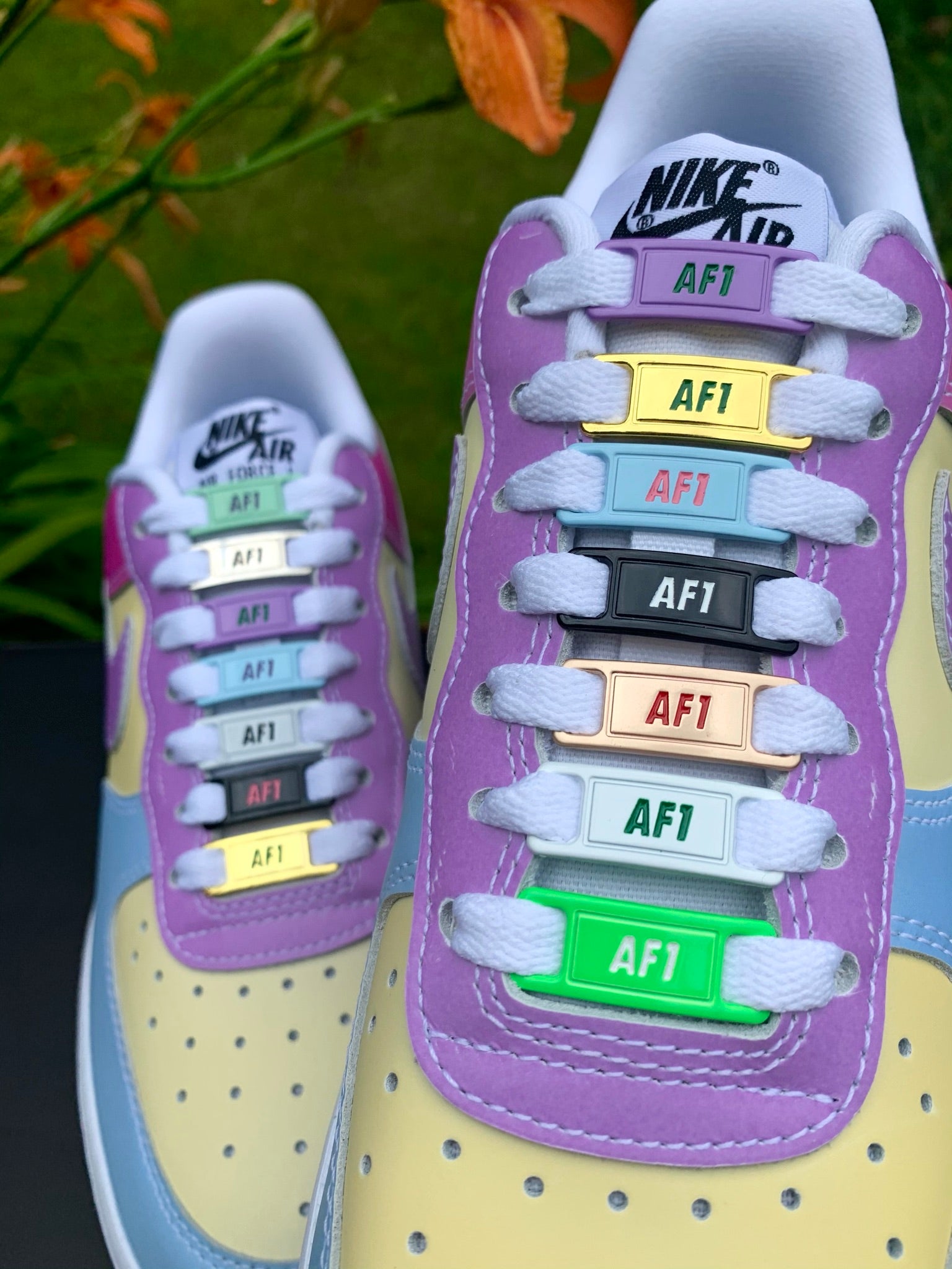 Green / Purple AF1 Lace Locks