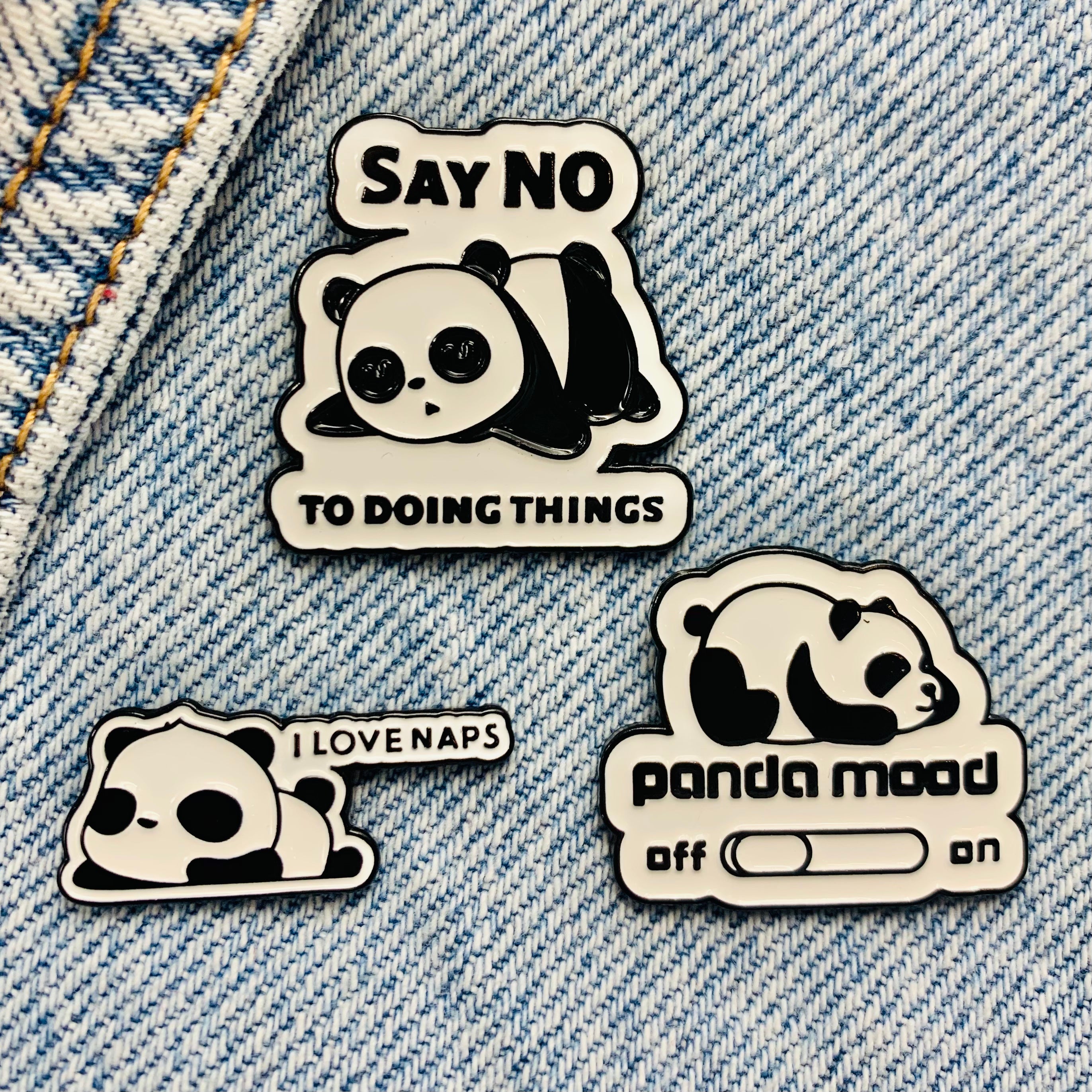 Spruch Panda Emaille Pin