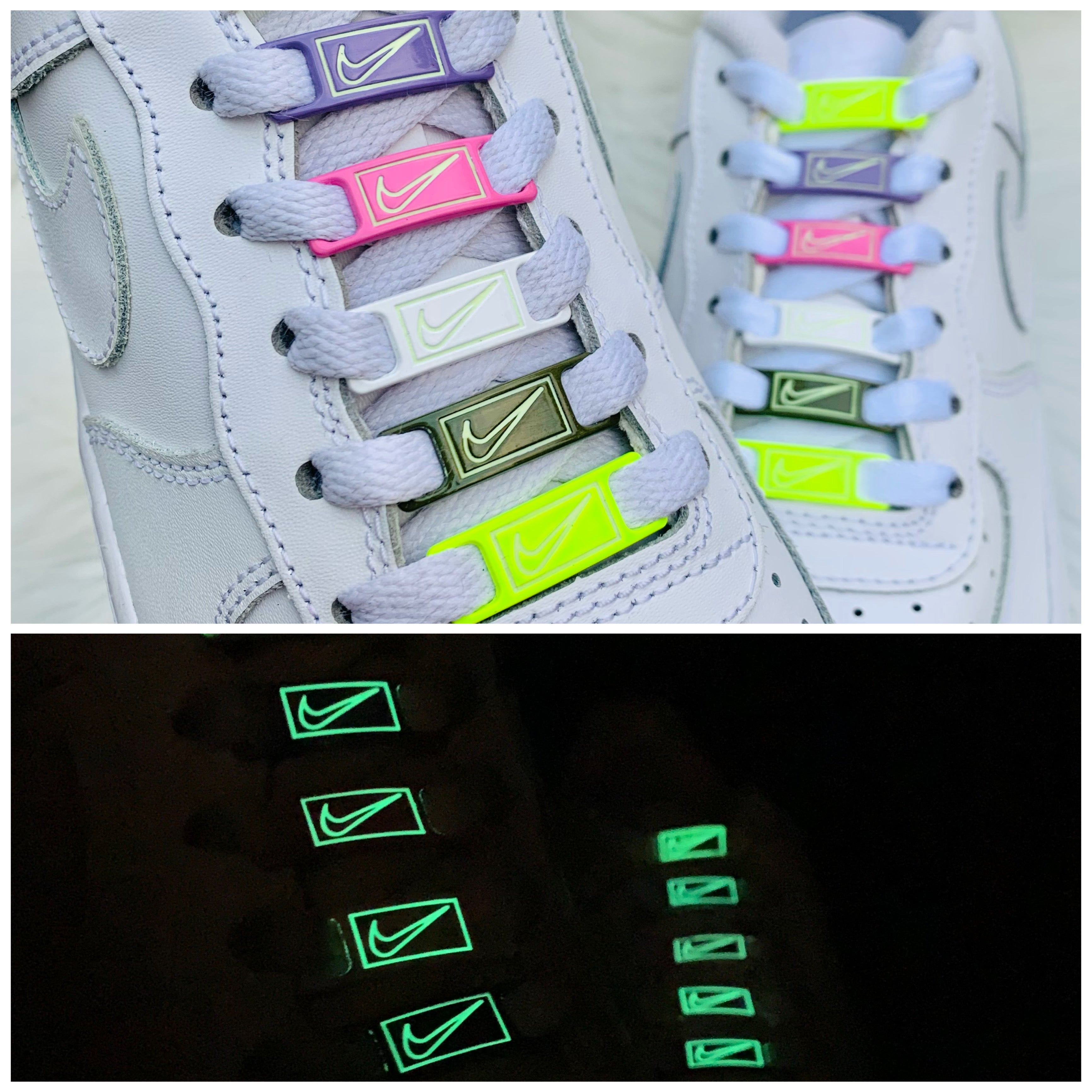 Pink Nike Glow in the dark Lace Locks