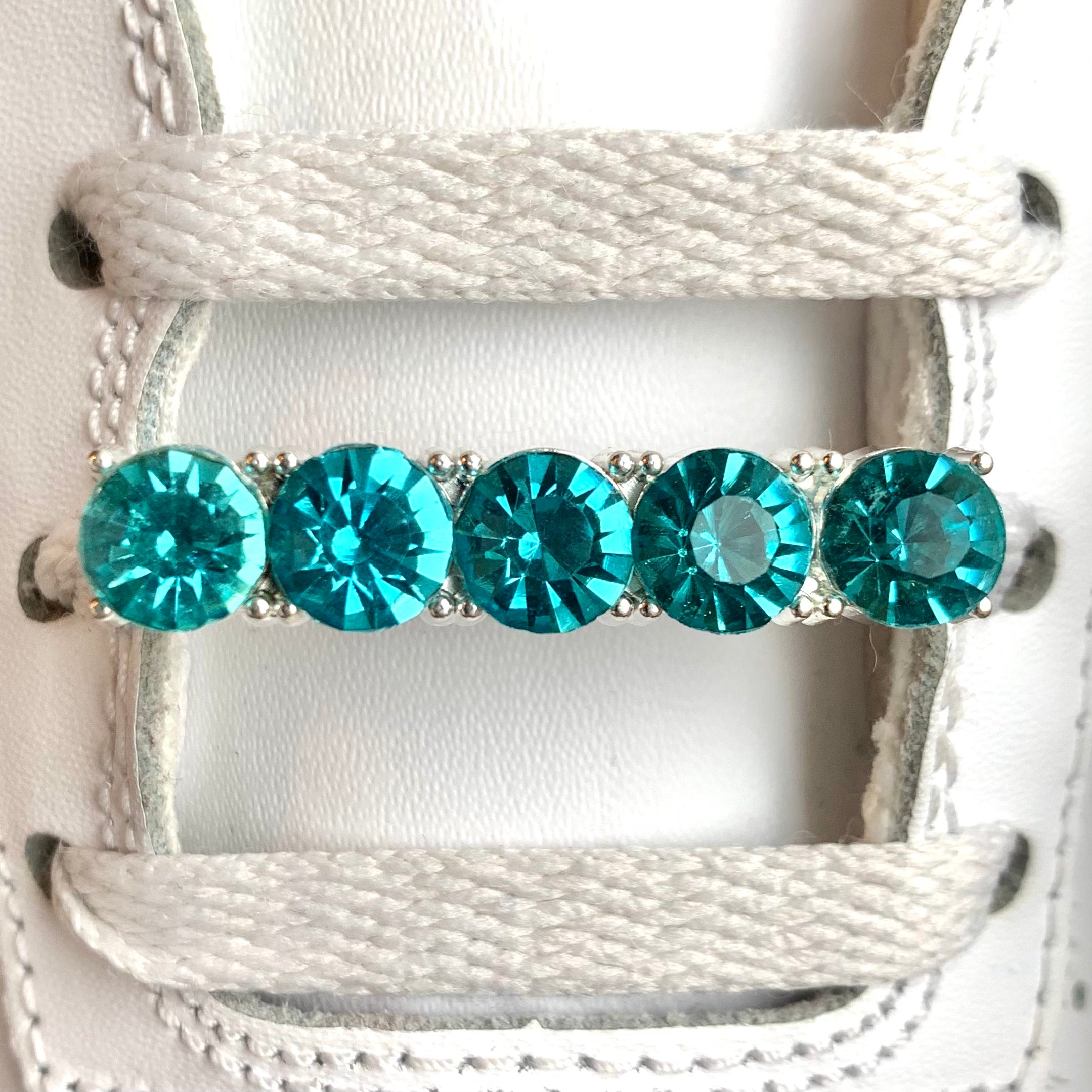 Silver / Bright Blue Shoe Lace Locks