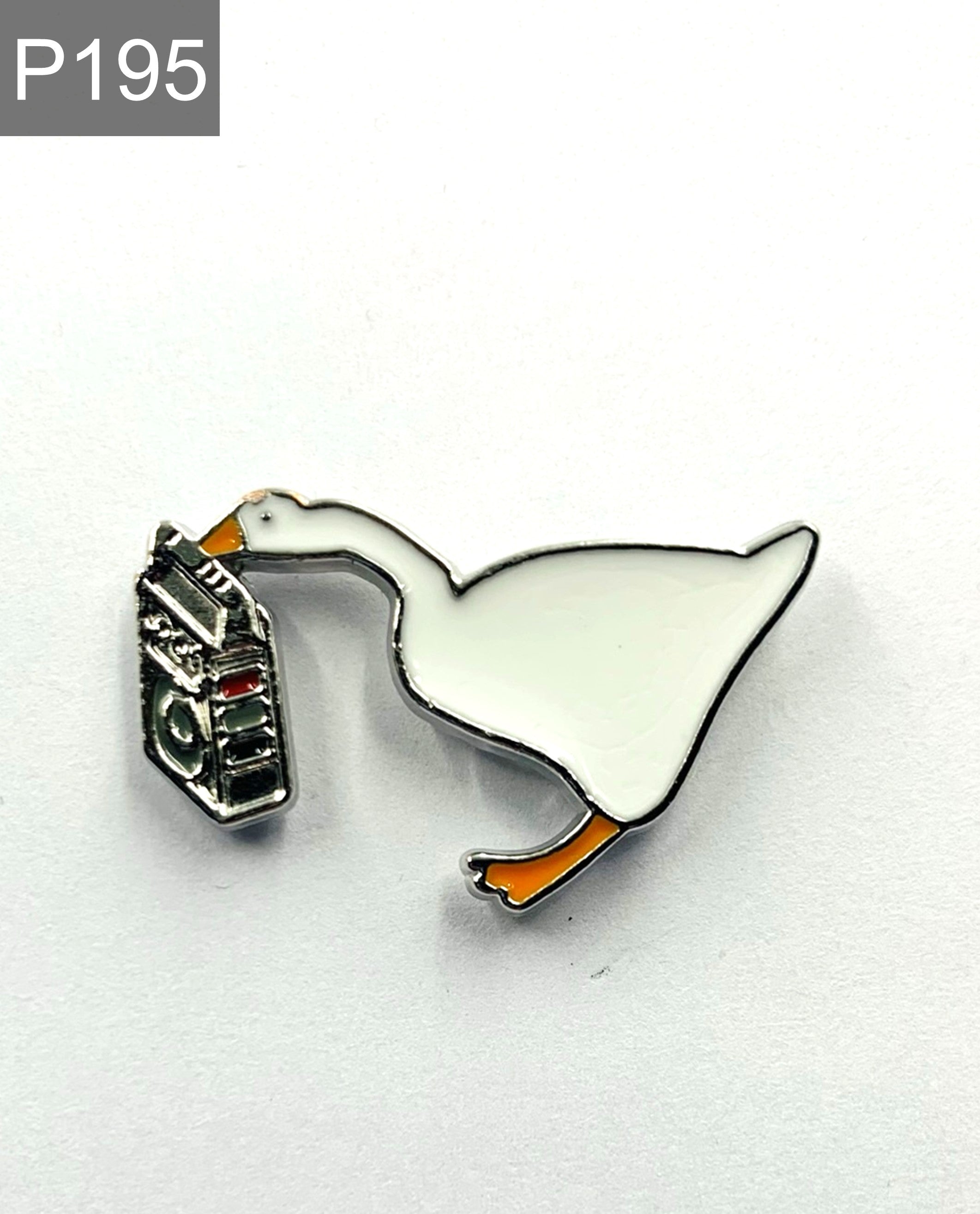 Lustige Gans mit Kamera Emaille Pin