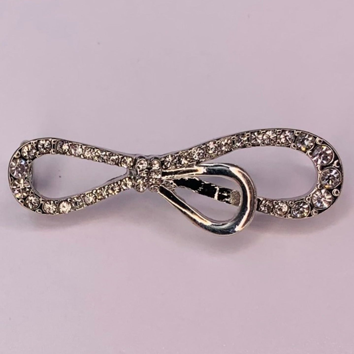 Silver loop lace locks with rhinstones