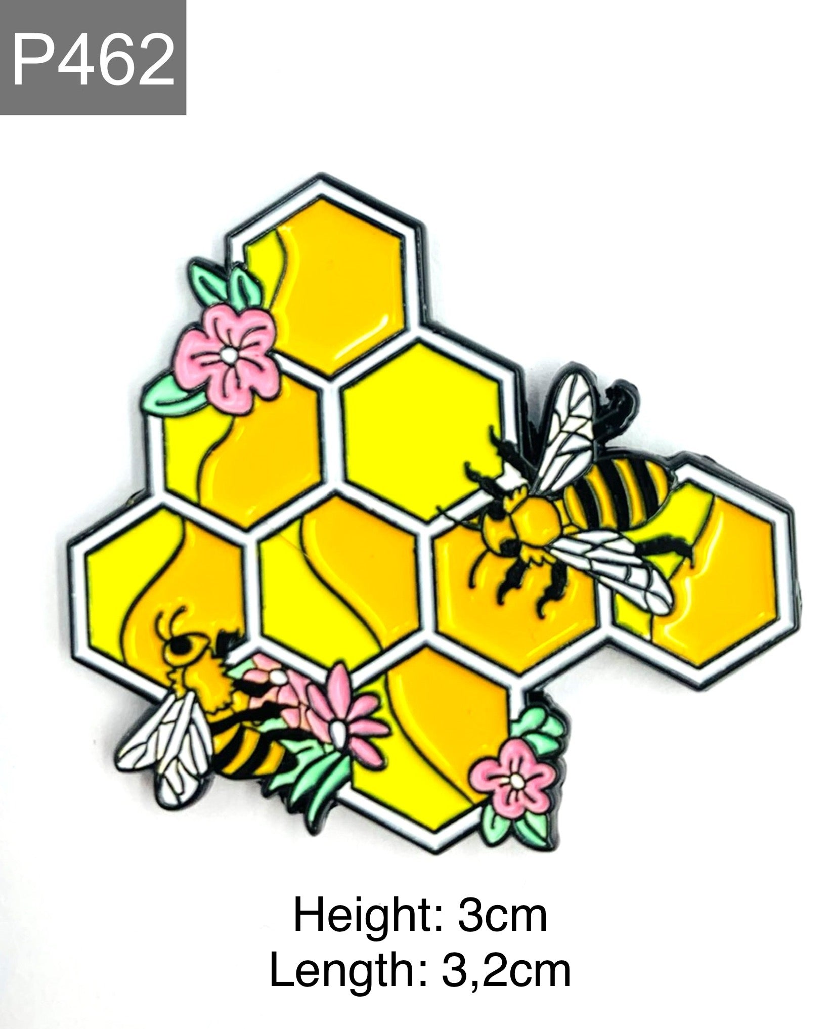 Bee with flowers Enamel Pin