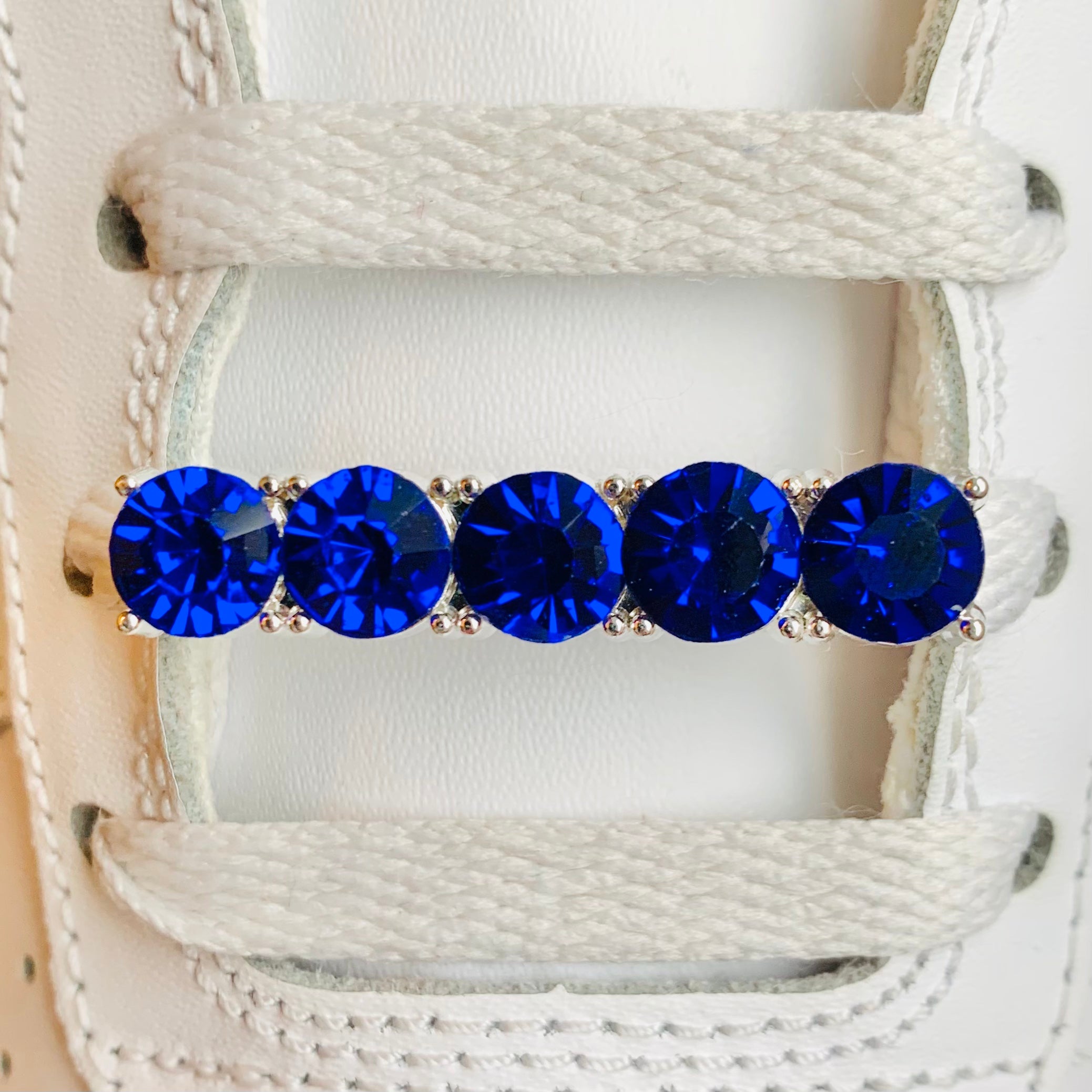 Silver / Blue Shoe Lace Locks