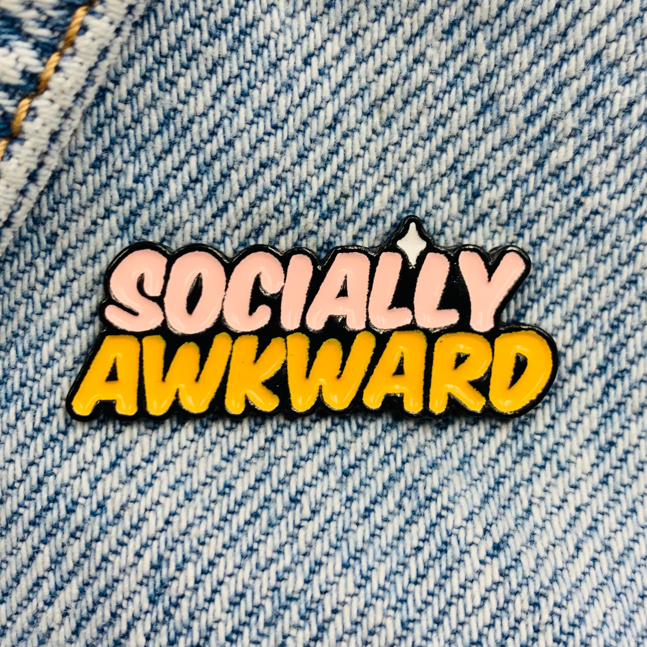 Saying "socially awkward" Enamel Pin