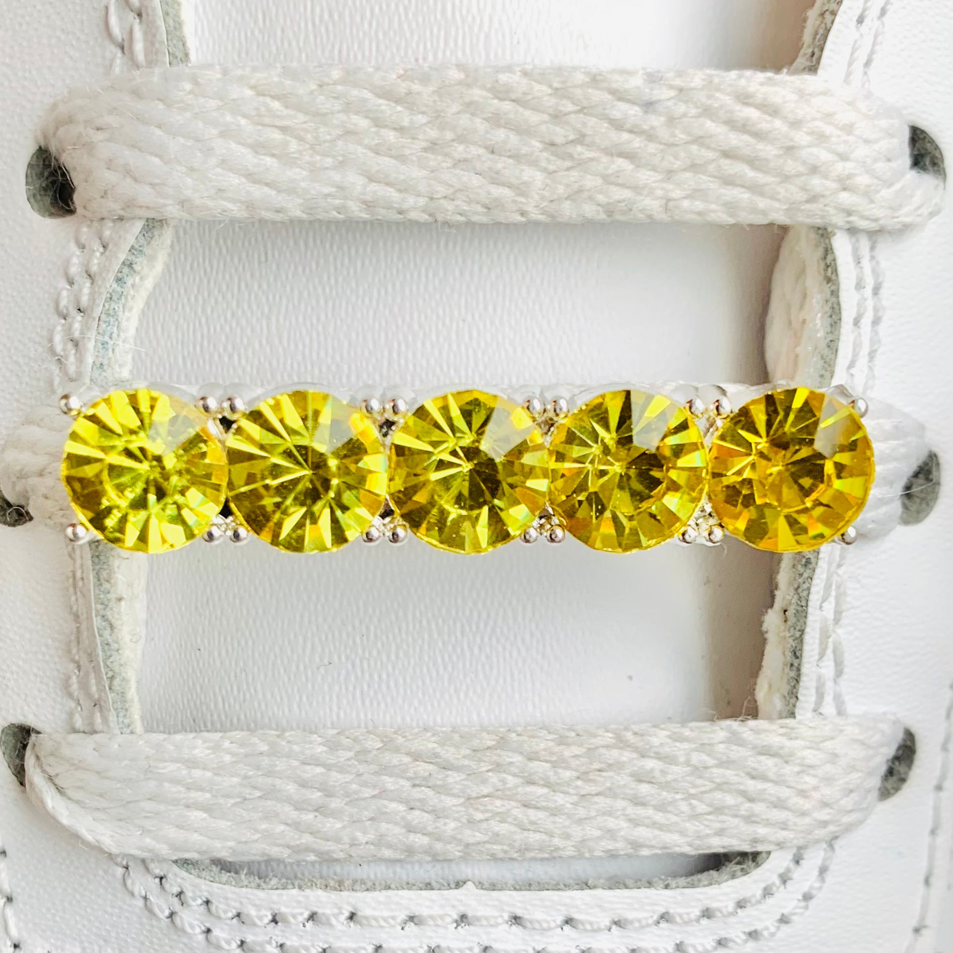 Silver / Yellow Shoe Lace Locks