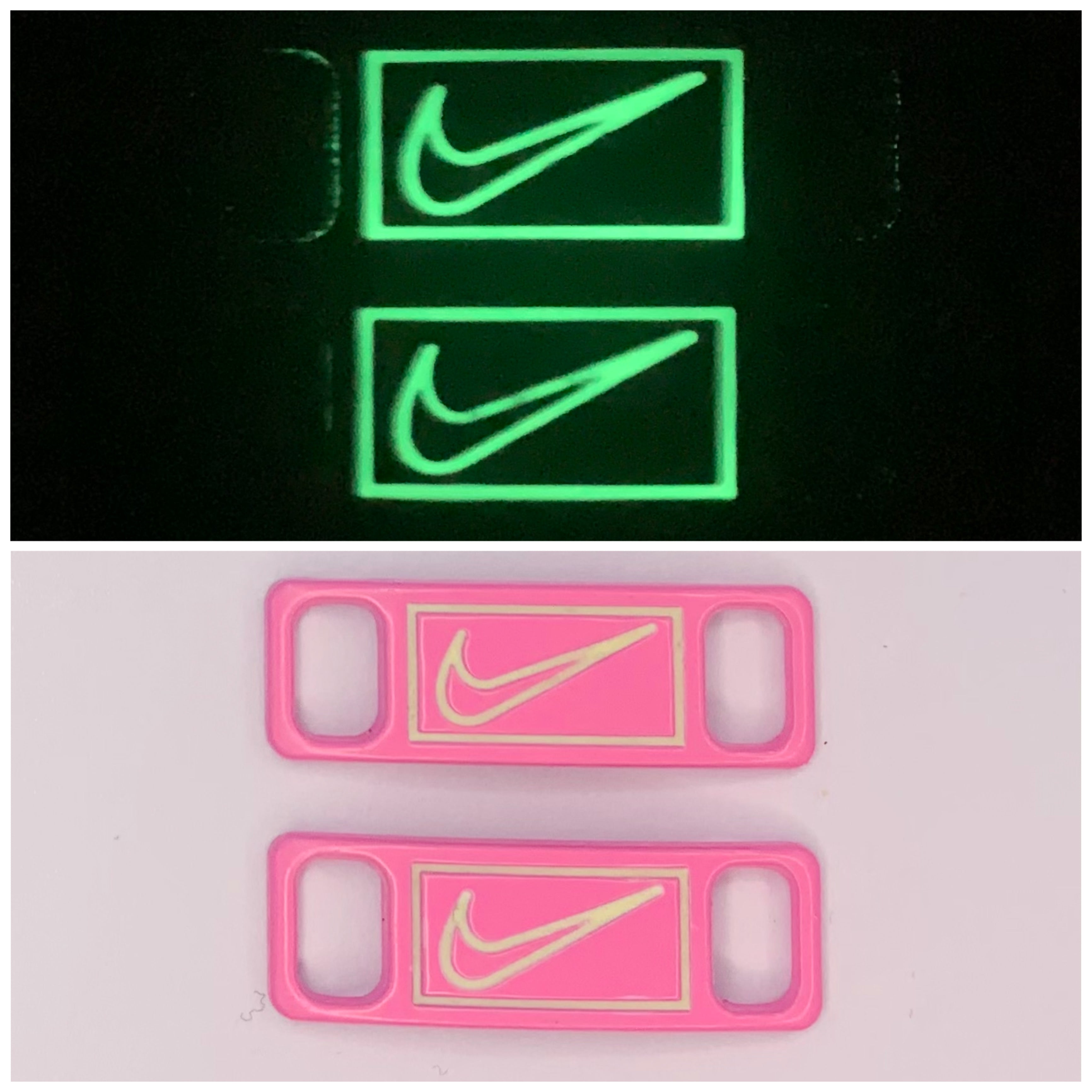 Pink Nike Glow in the dark Lace Locks