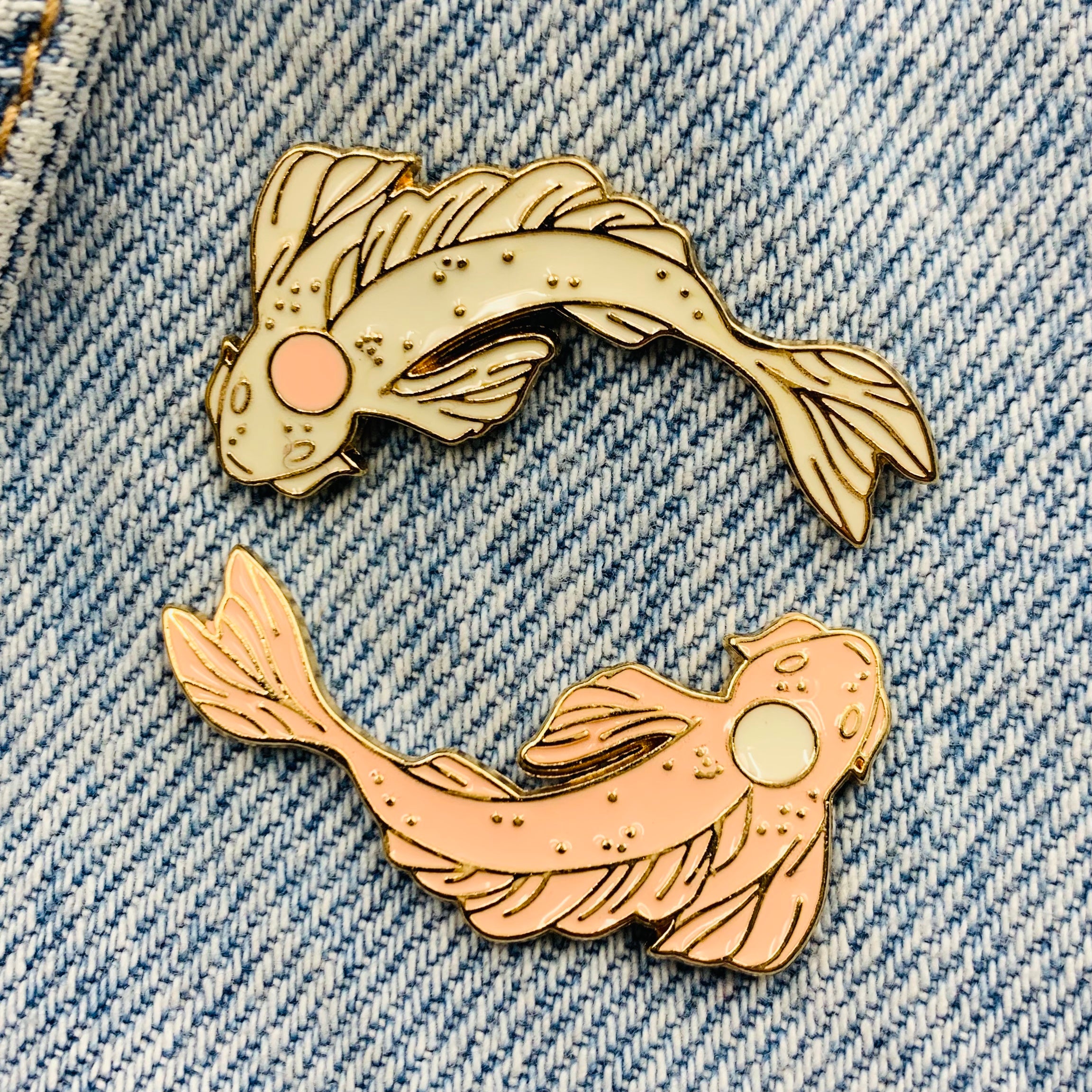 Koi fish Enamel Pin 2 pcs