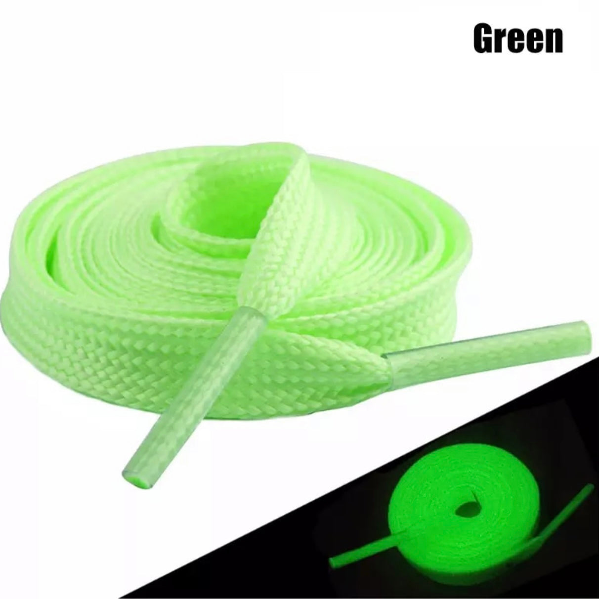 Green Glow in the dark Shoeloaces 140cm