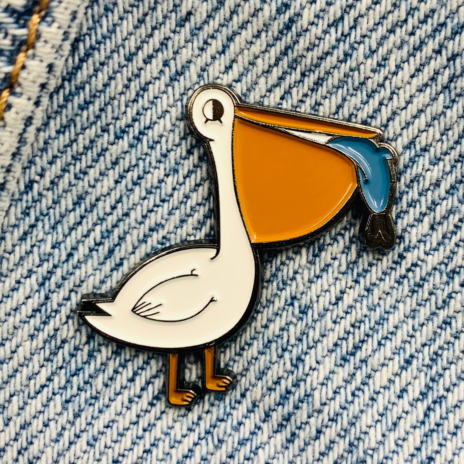 Funny Fish and seagull Enamel Pin