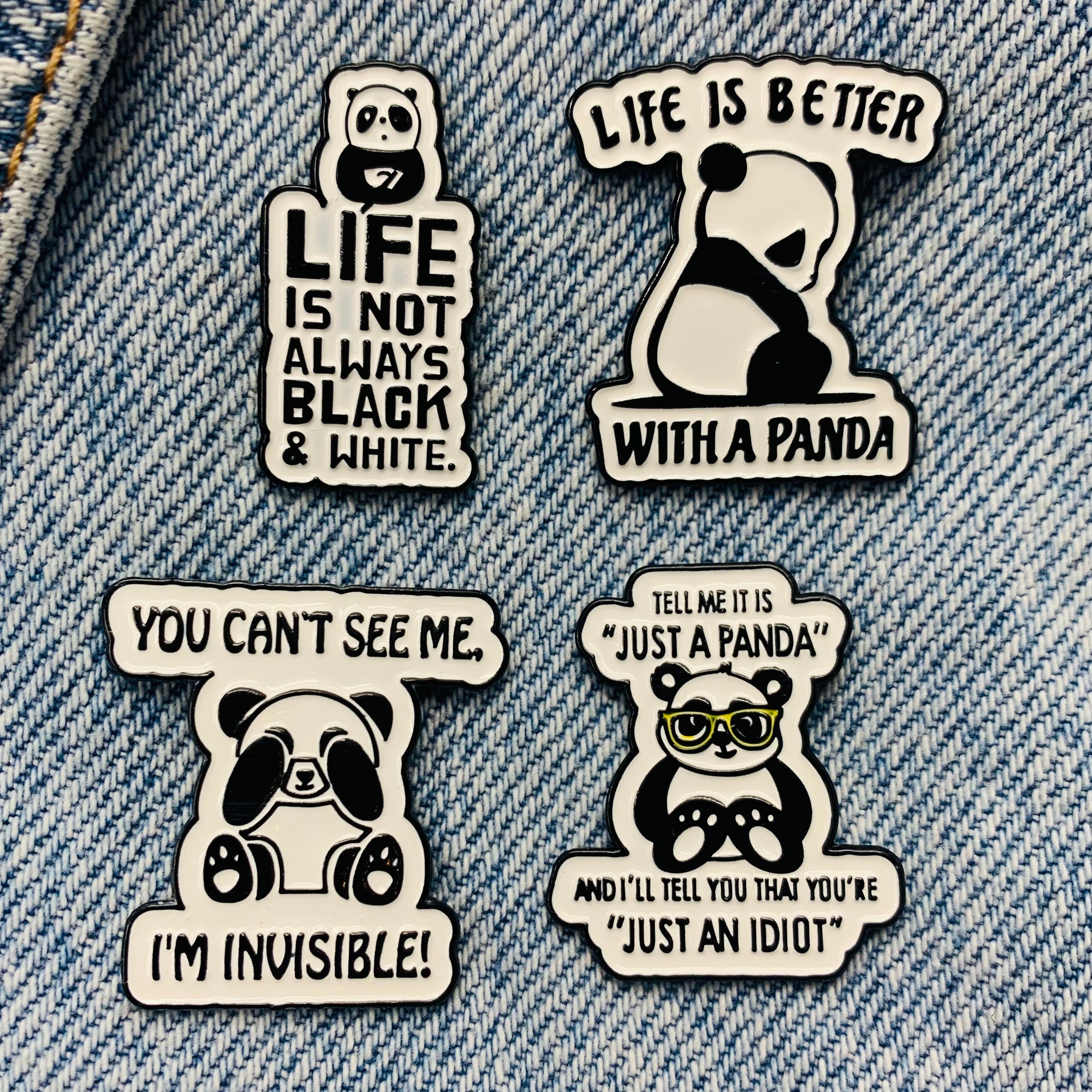 Spruch Panda Emaille Pin