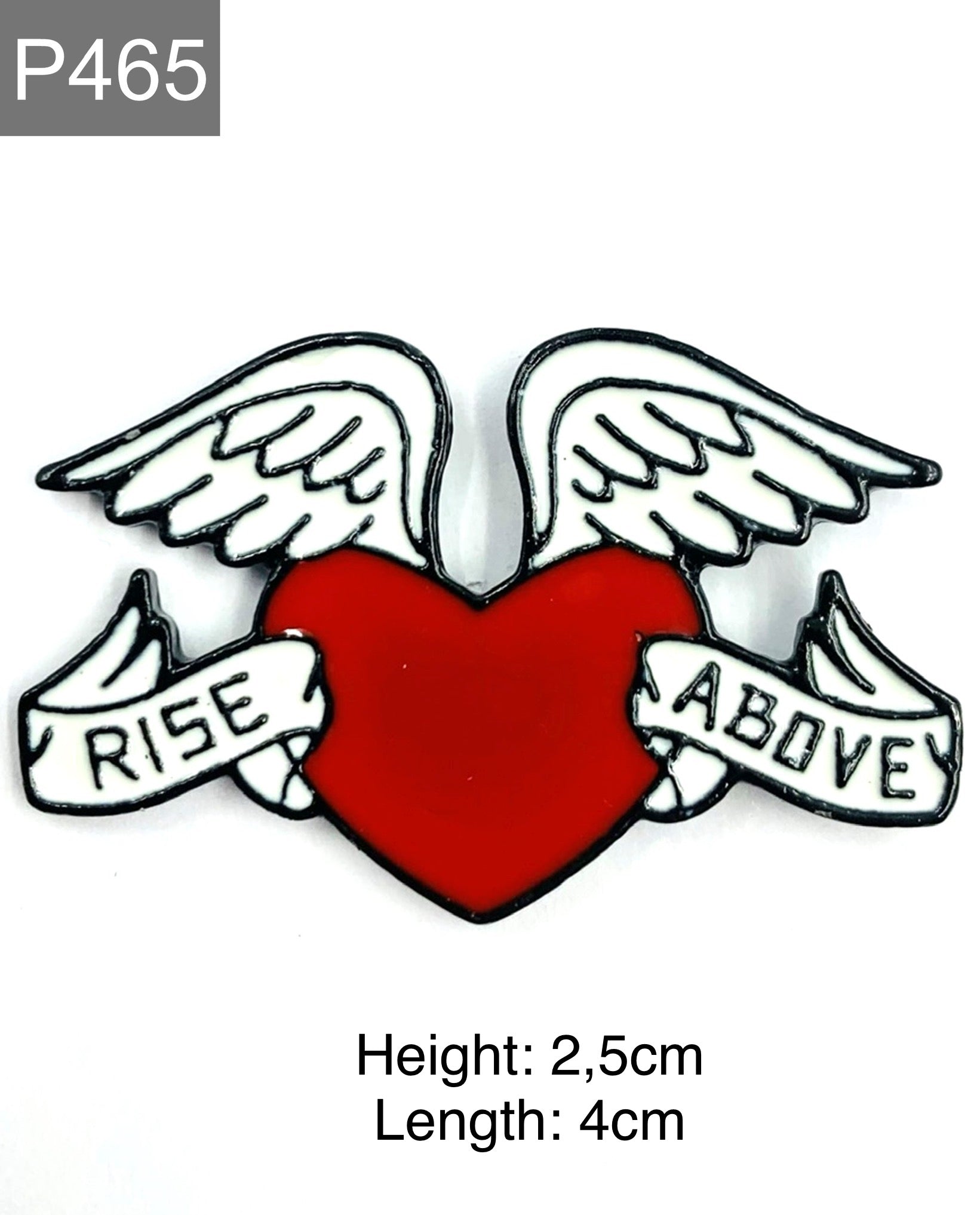 Herz mit Spruch „Rise Above“ Emaille Pin