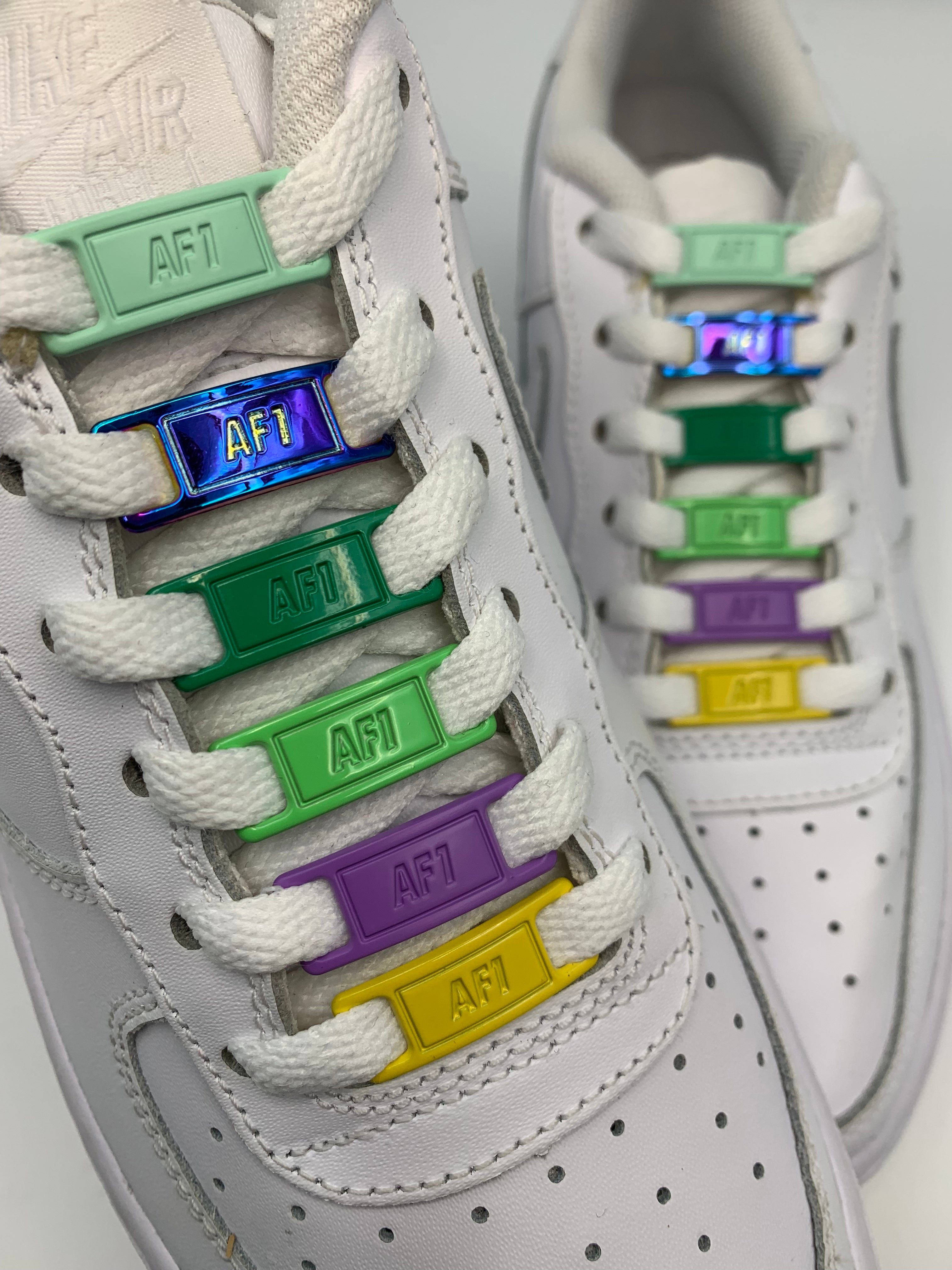 Holographic Nike AF1 lace locks Shop now ShopDichSchick