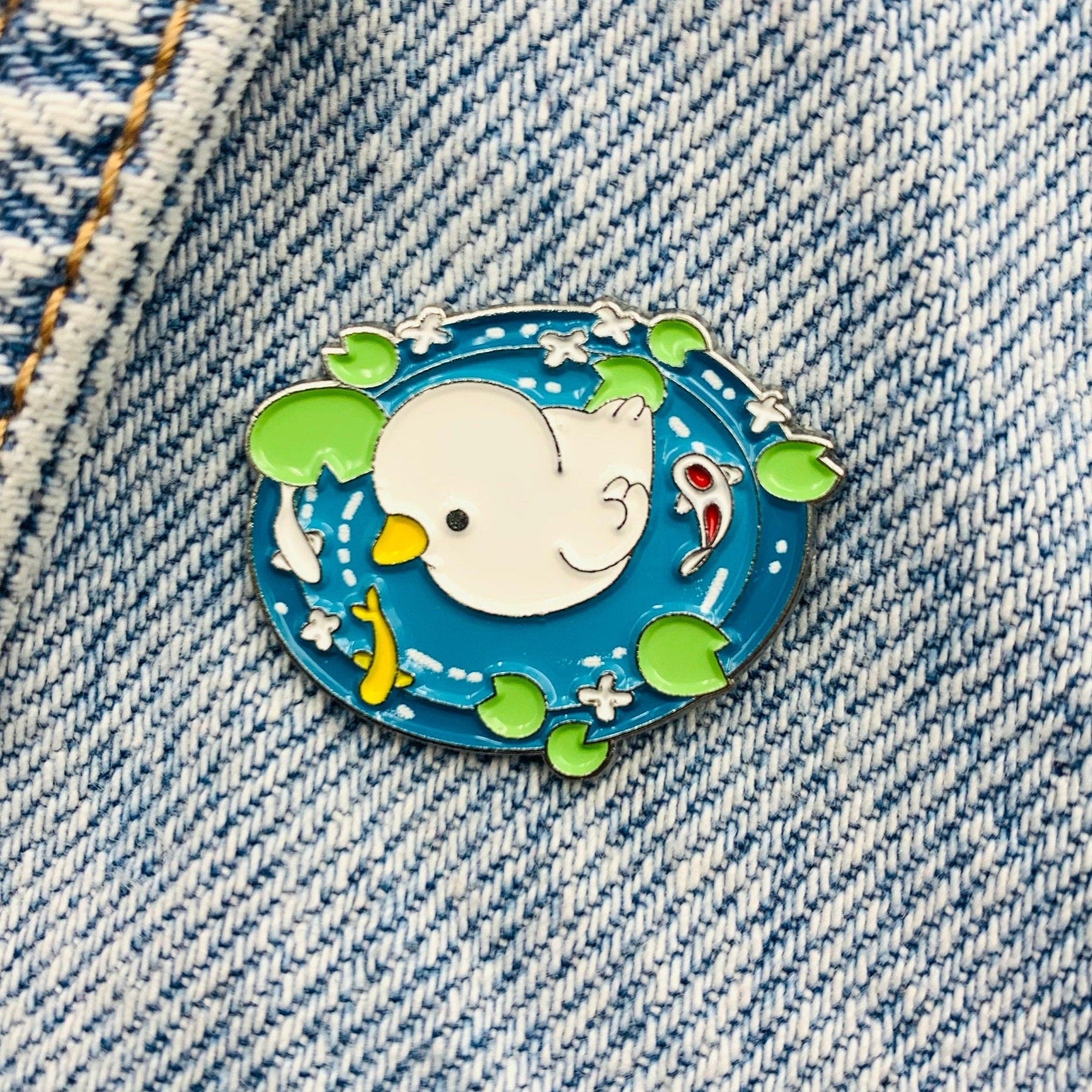 Swimming duck Enamel Pin