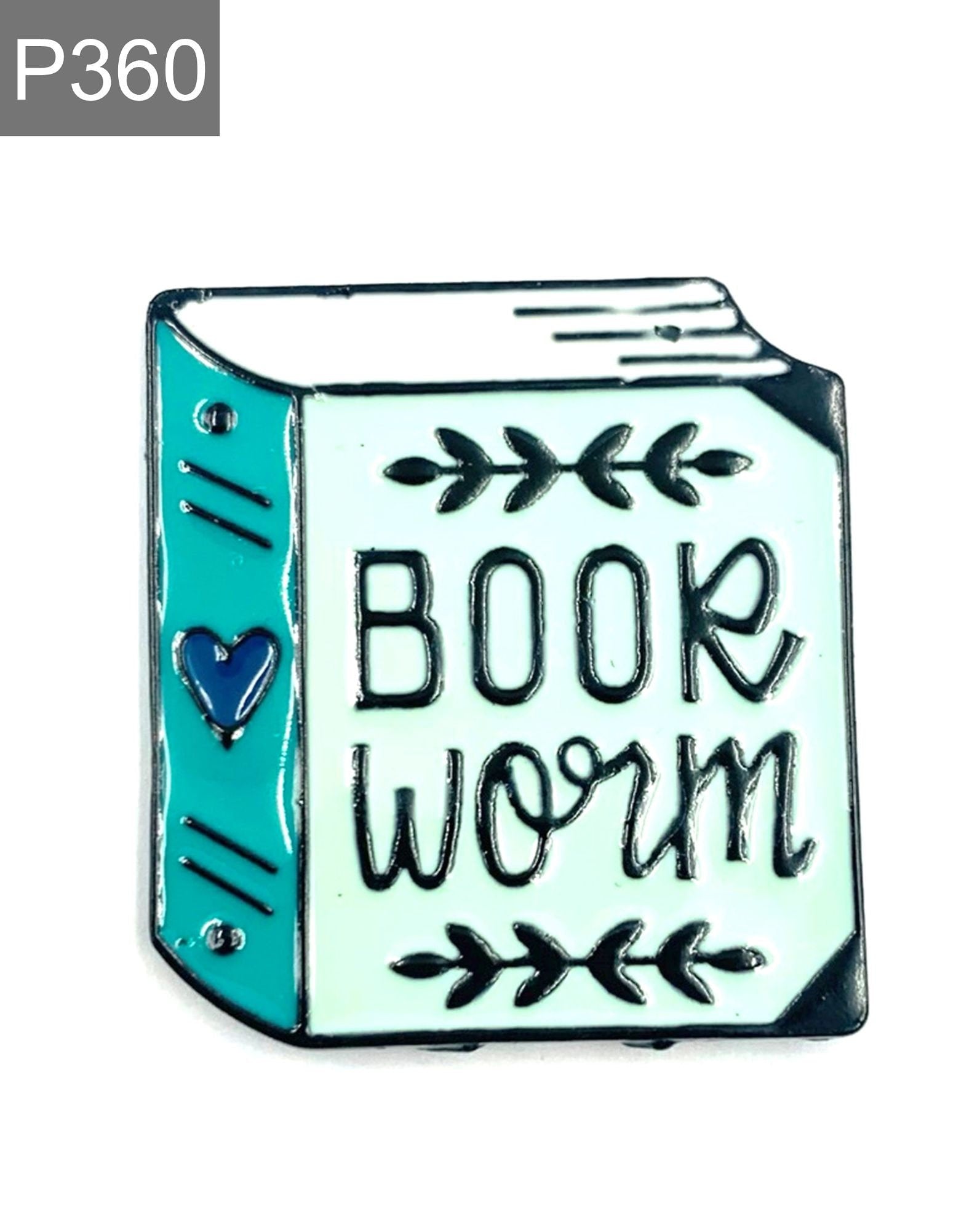 Bücherwurm Emaille Pin