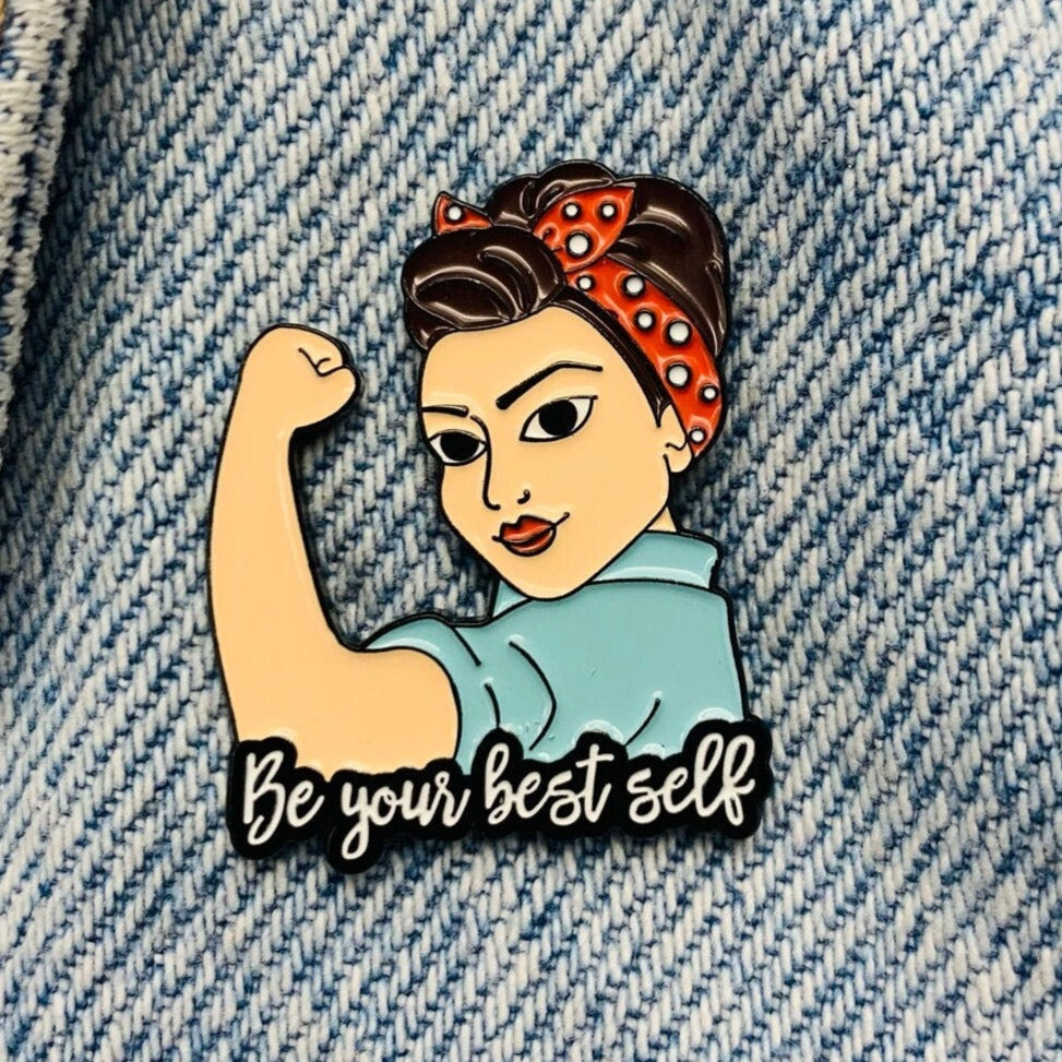 Saying "Be your best self" Enamel Pin