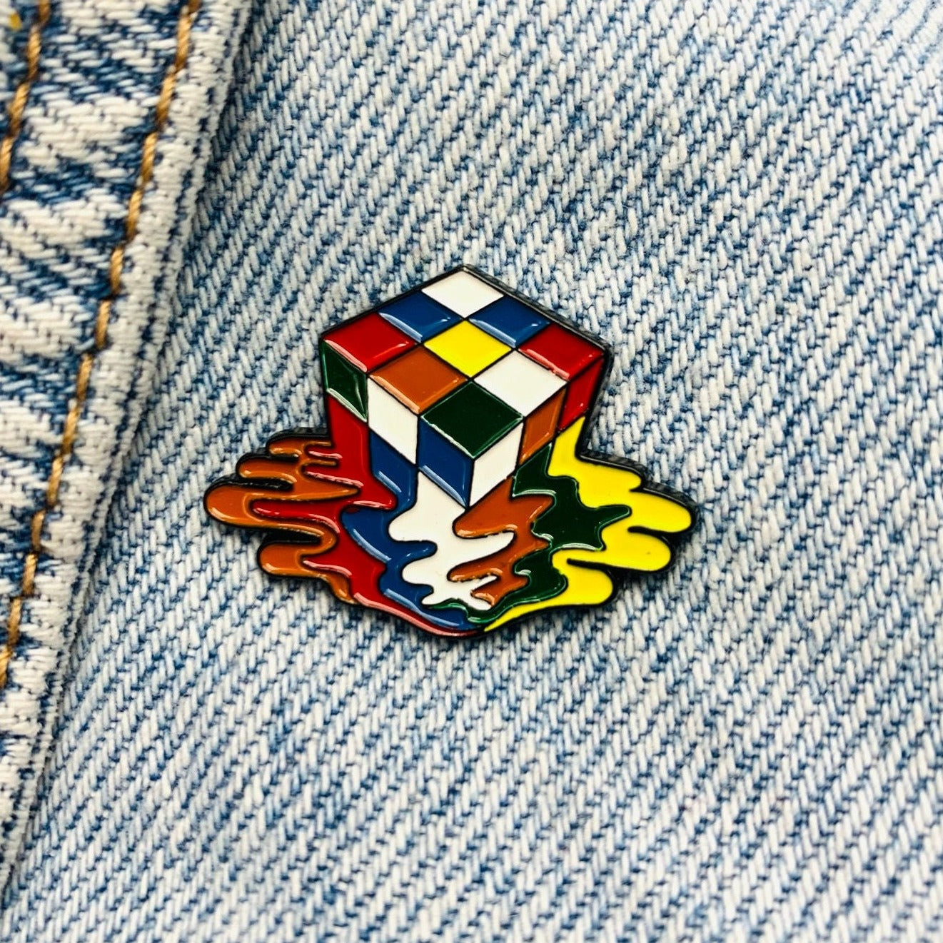 Rubik's Cube Enamel Pin