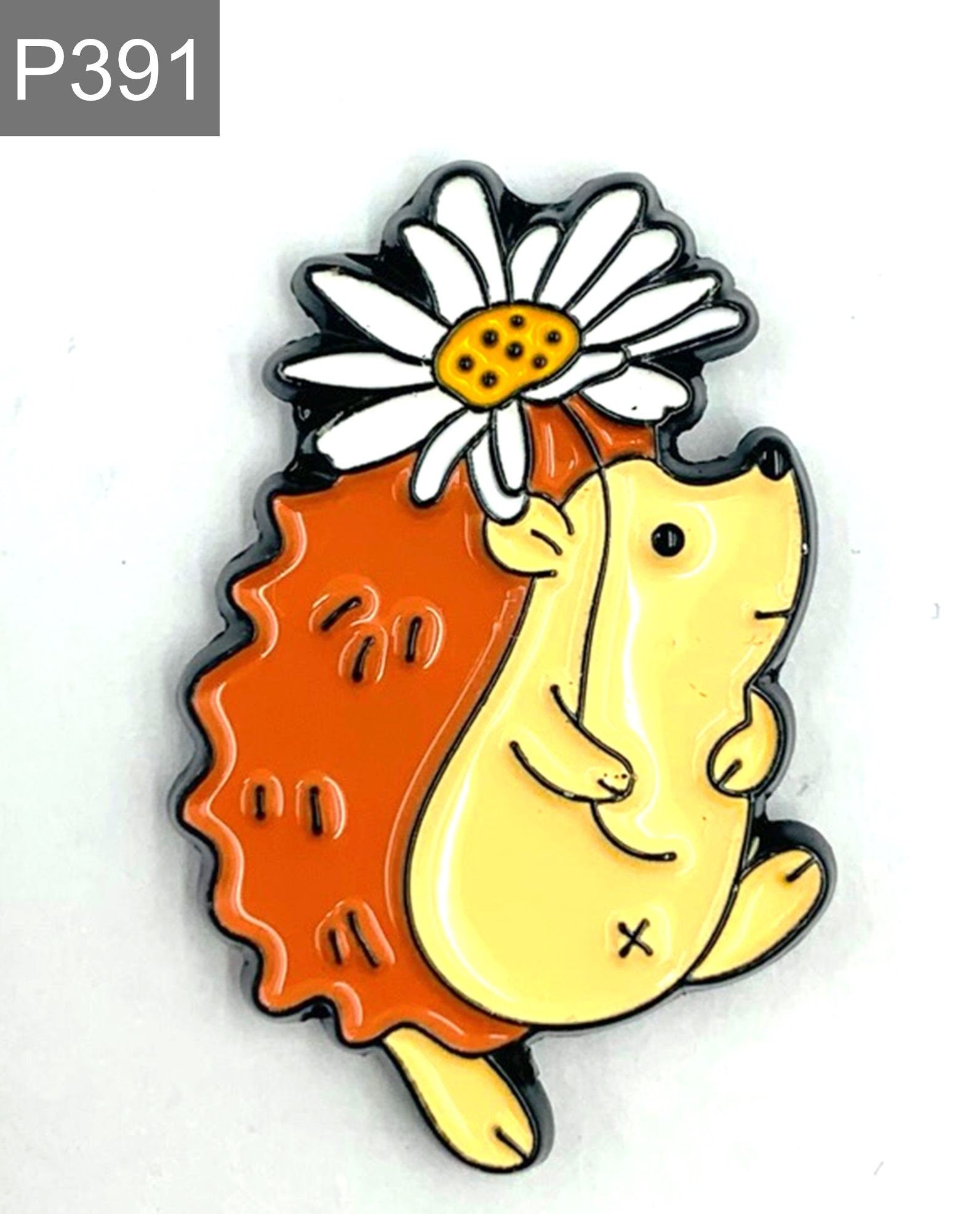 Igel mit Blumen Emaille Pin