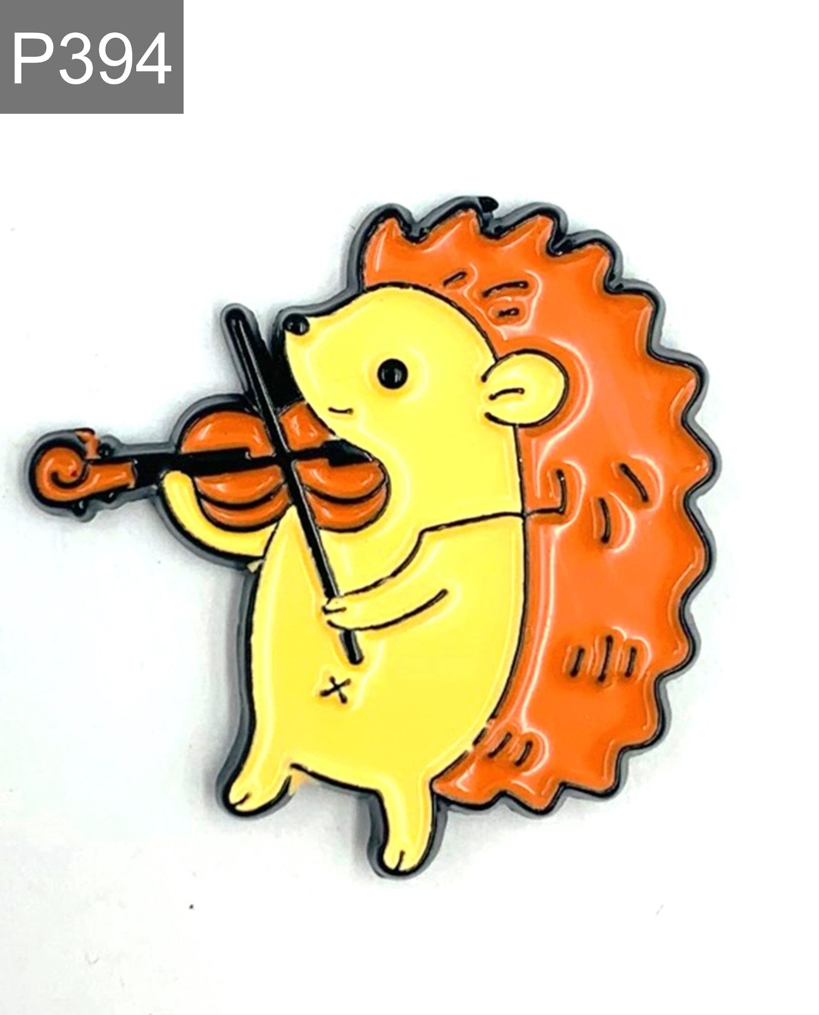 Hedgehog with instruments Enamel Pin