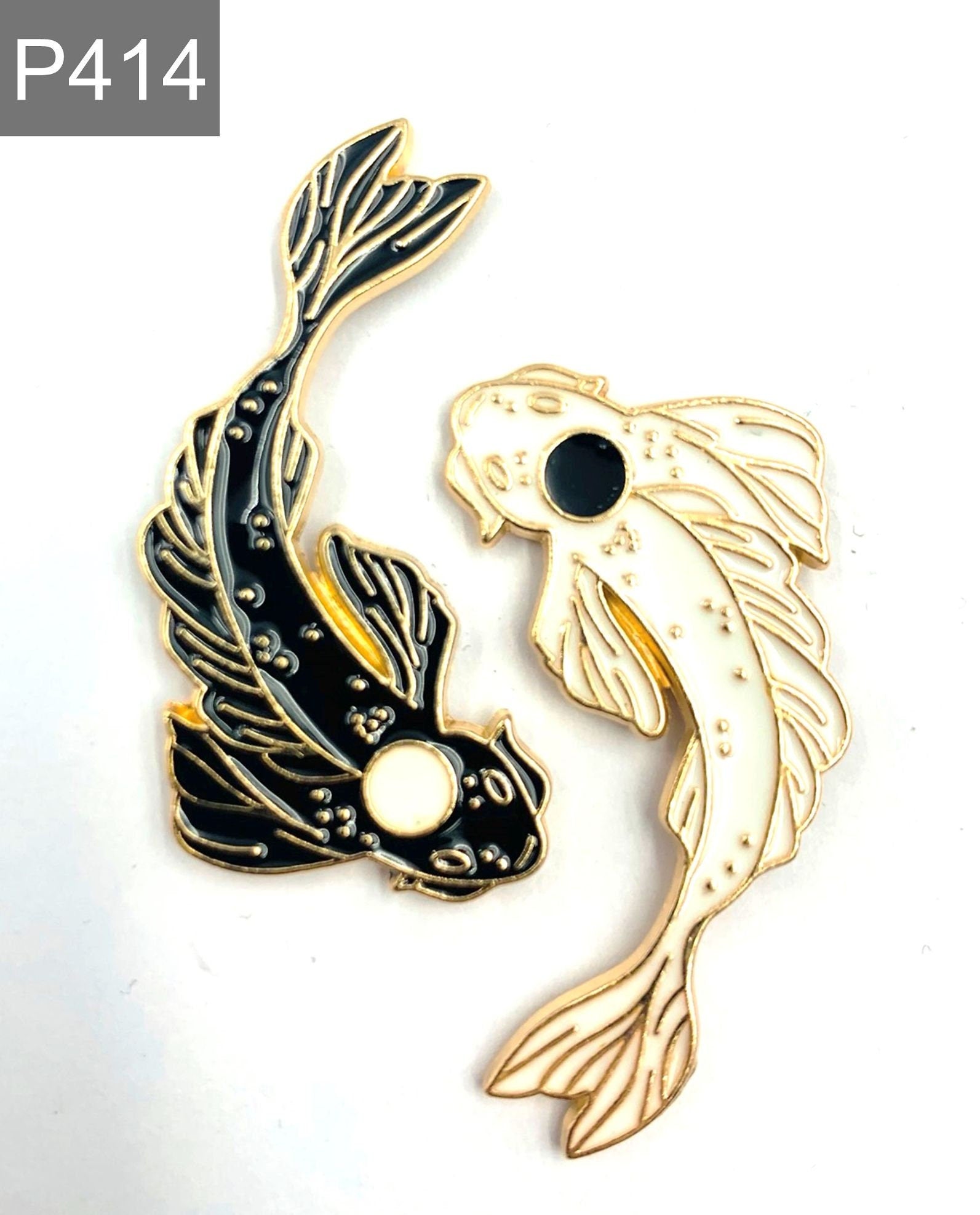 Koi fish Enamel Pins 2 pcs