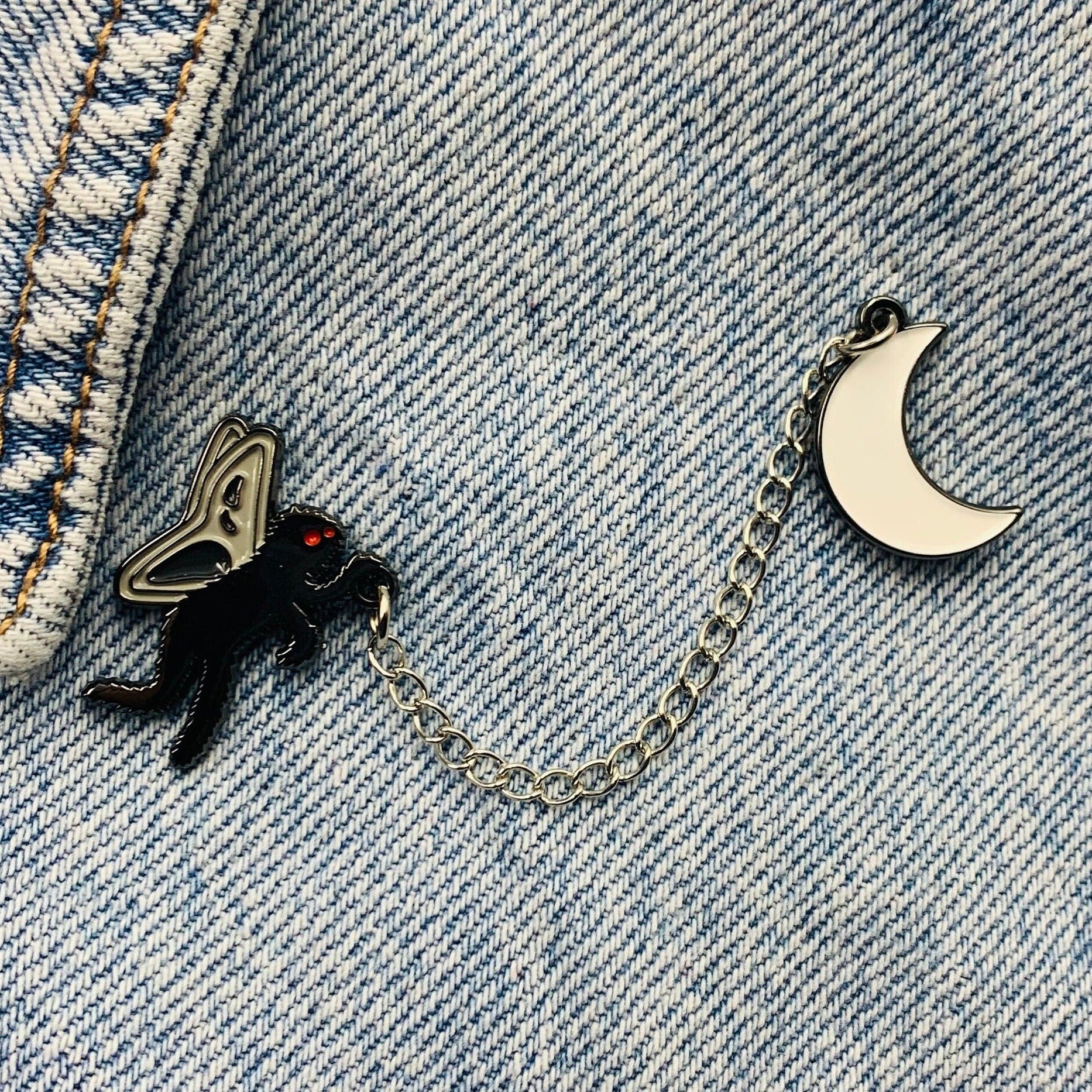 Moth to the moon Enamel Pin