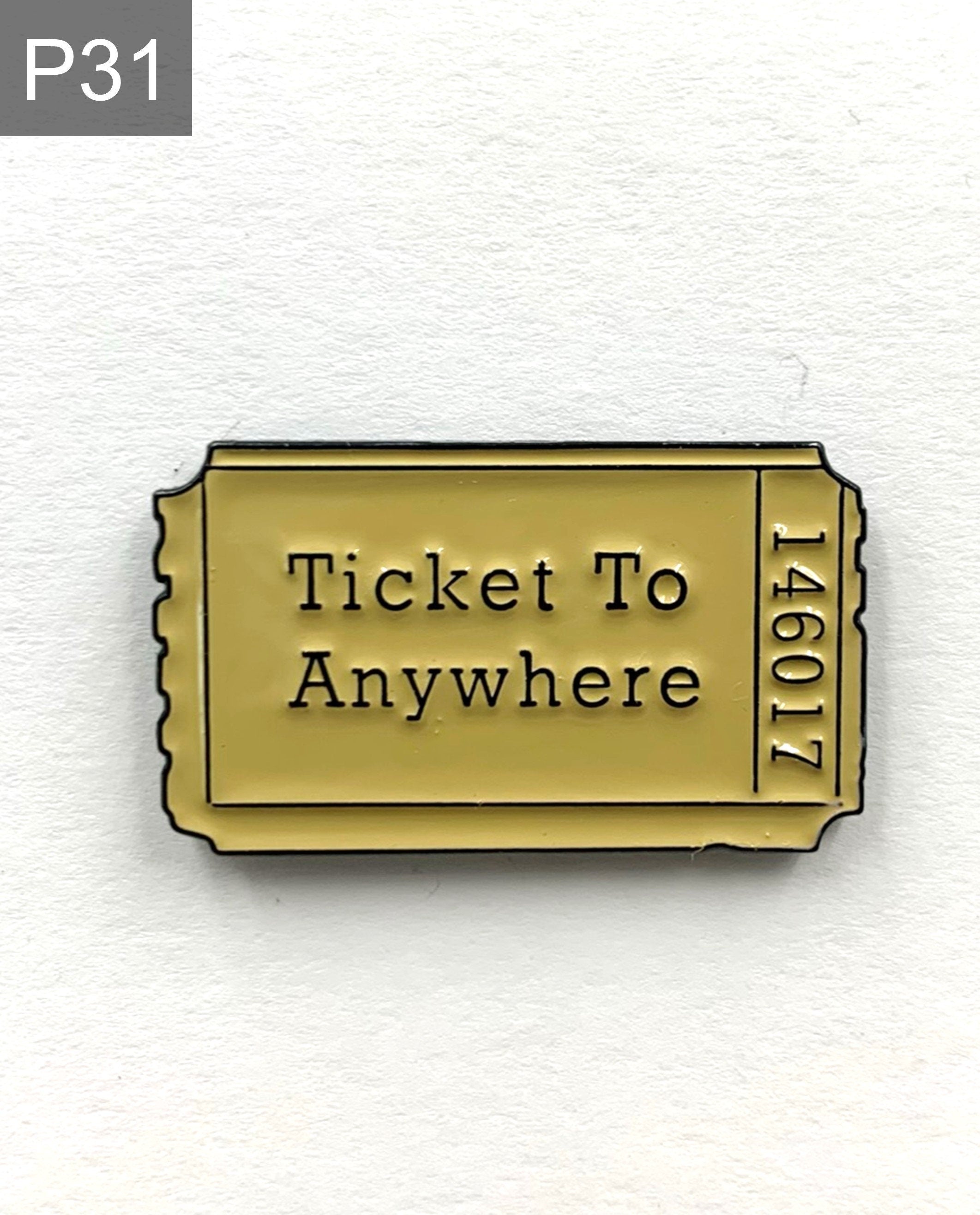 Spruch "Ticket to happiness" Emaille Pin