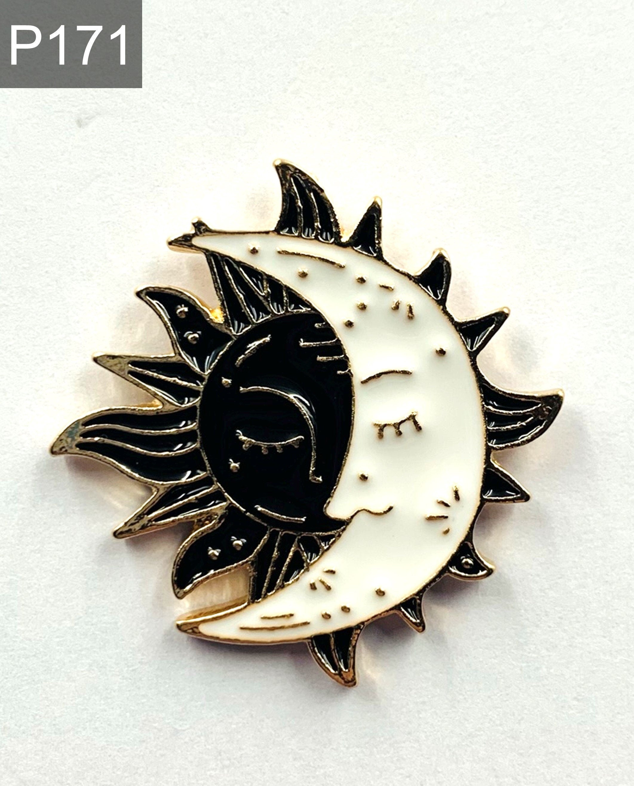 Sonne und Mond Emaille Pin