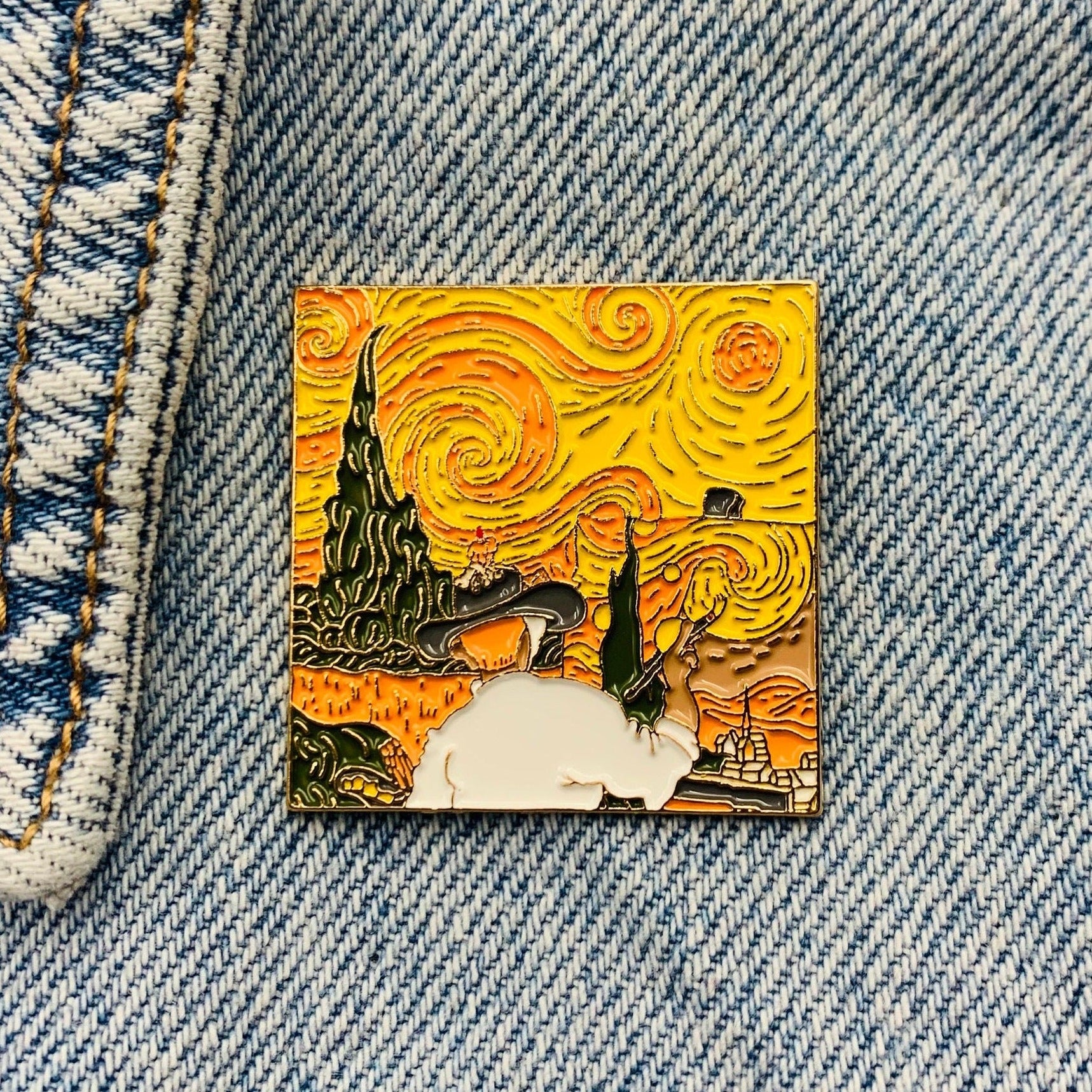 Van Gogh Wheat Field Enamel Pin