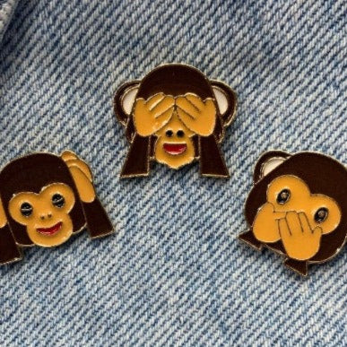 Three little monkeys Enamel Pins