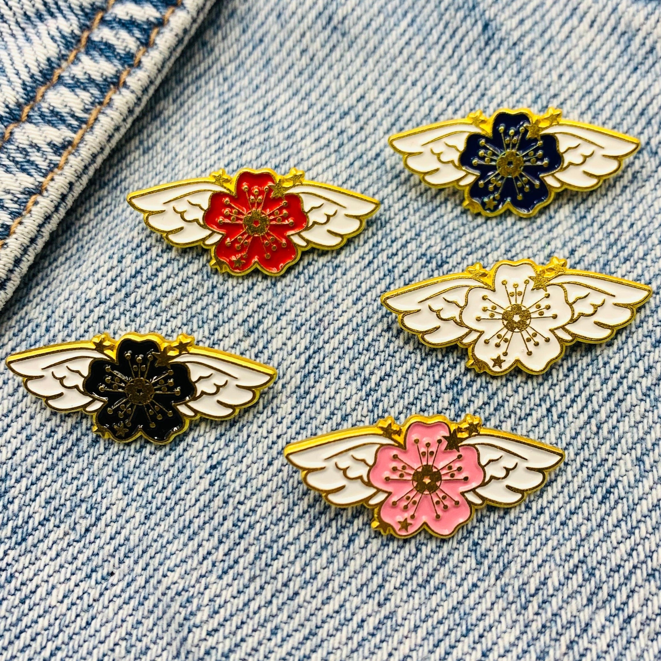 Flowers with wings Enamel Pin