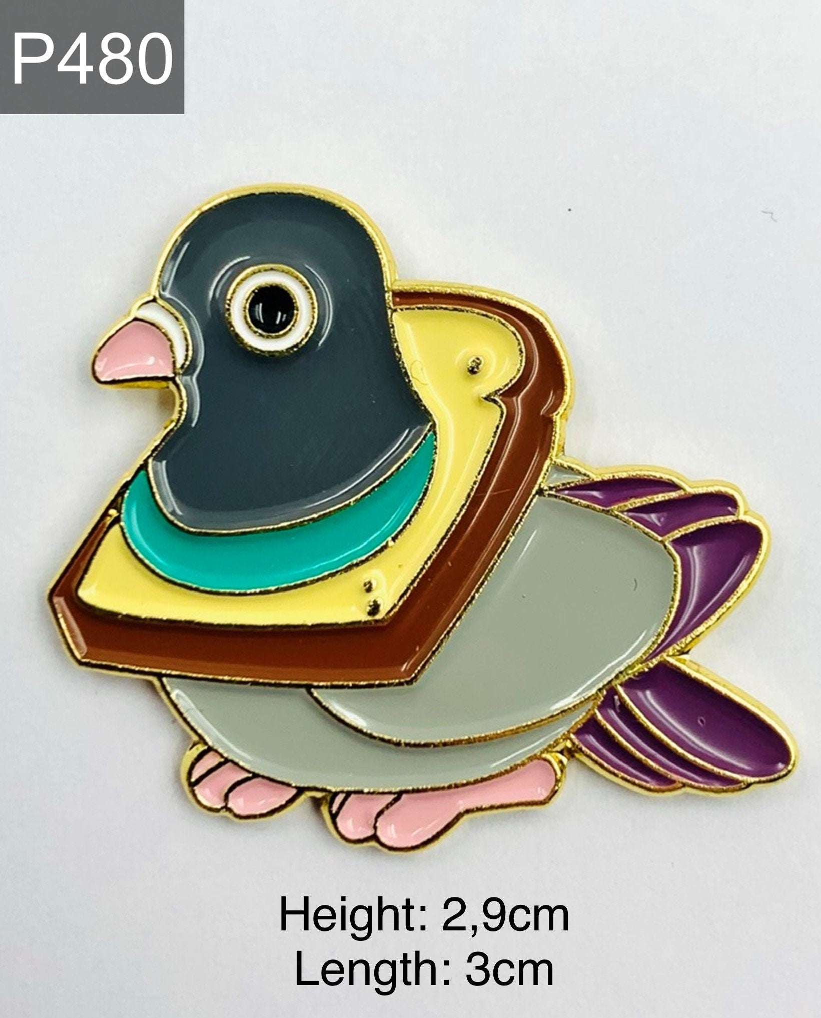 Pigeon with toast Enamel Pin