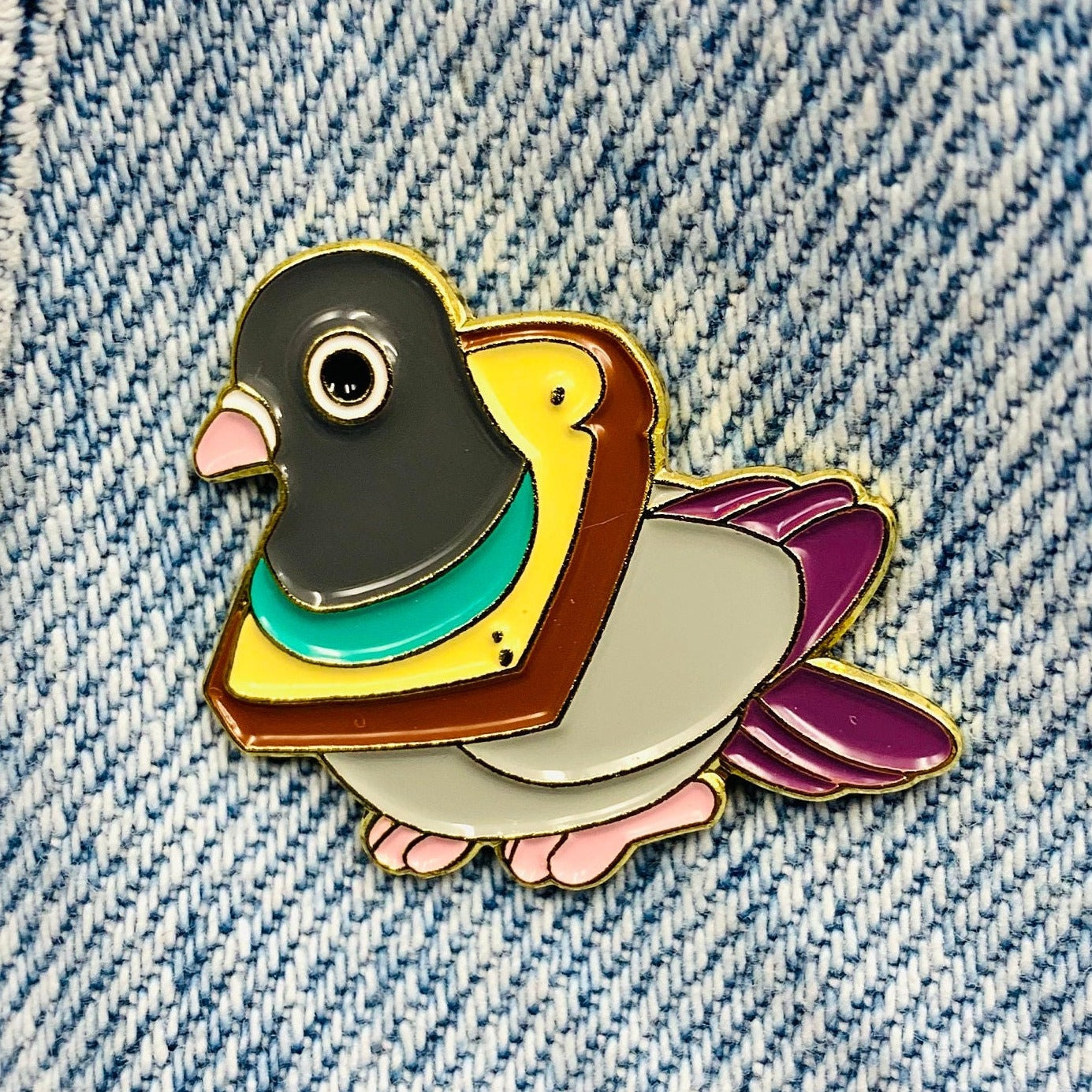 Pigeon with toast Enamel Pin