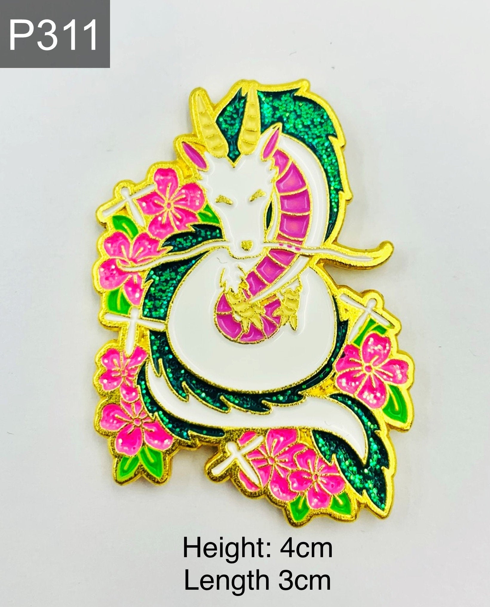 Glitter dragon Enamel Pin